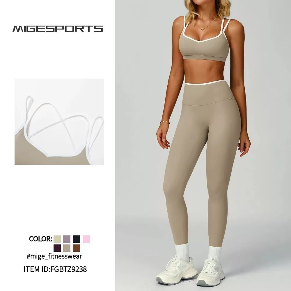 Conjuntos de yoga para fitness, cómodos y transpirables, para mujer, FGBTZ9238