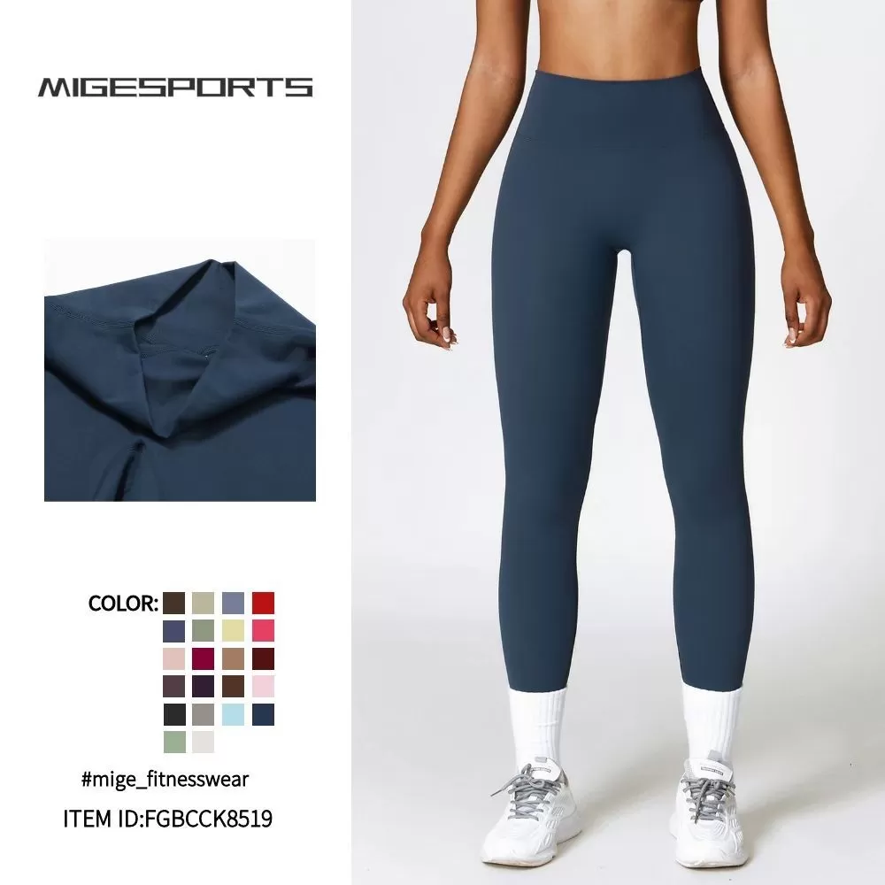 Leggings de yoga para mujer, de nailon y licra, de alta calidad, personalizados, con cintura alta, elásticos en 4 direcciones y control de abdomen, FGCCK8519