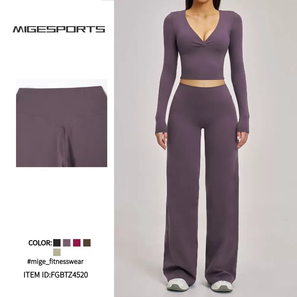 Conjunto deportivo de manga larga para mujer, traje de fitness, ropa deportiva para entrenamiento, chándal, conjunto deportivo, ropa de gimnasio FGBTZ4520