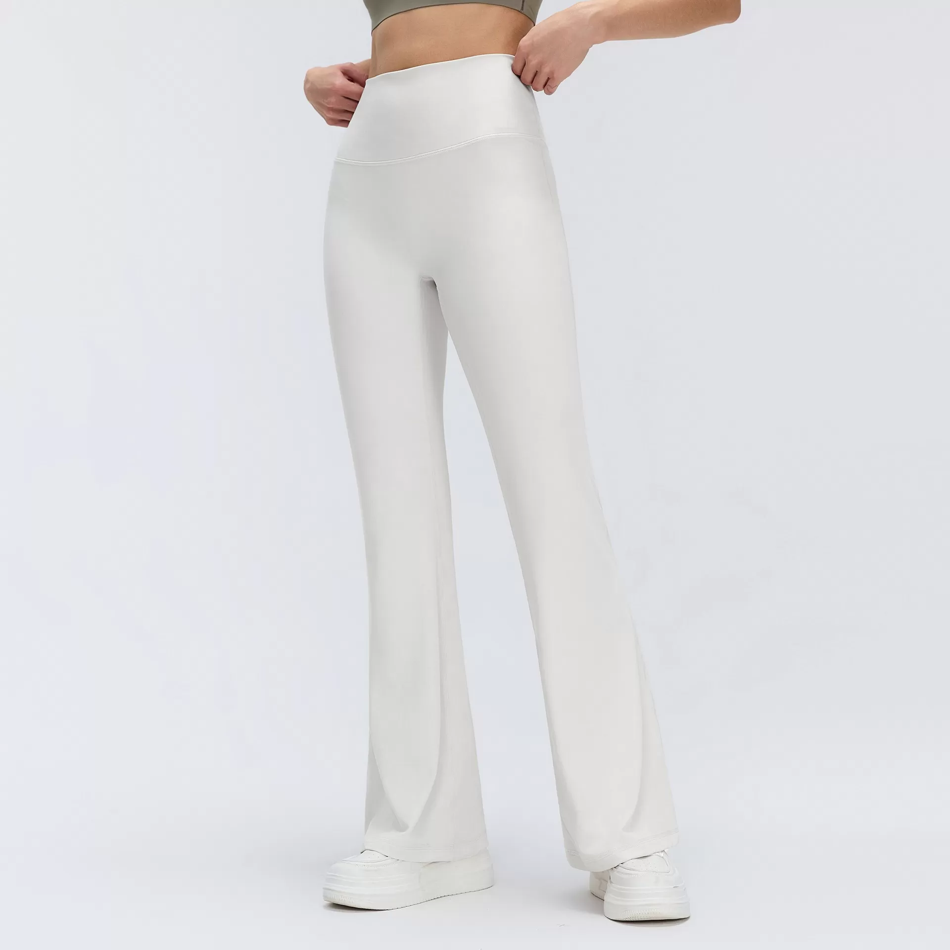 Nuevos pantalones de yoga acampanados para mujer, pantalones de yoga de cintura alta para fitness, pantalones de yoga ajustados de uso casual FGBD26017