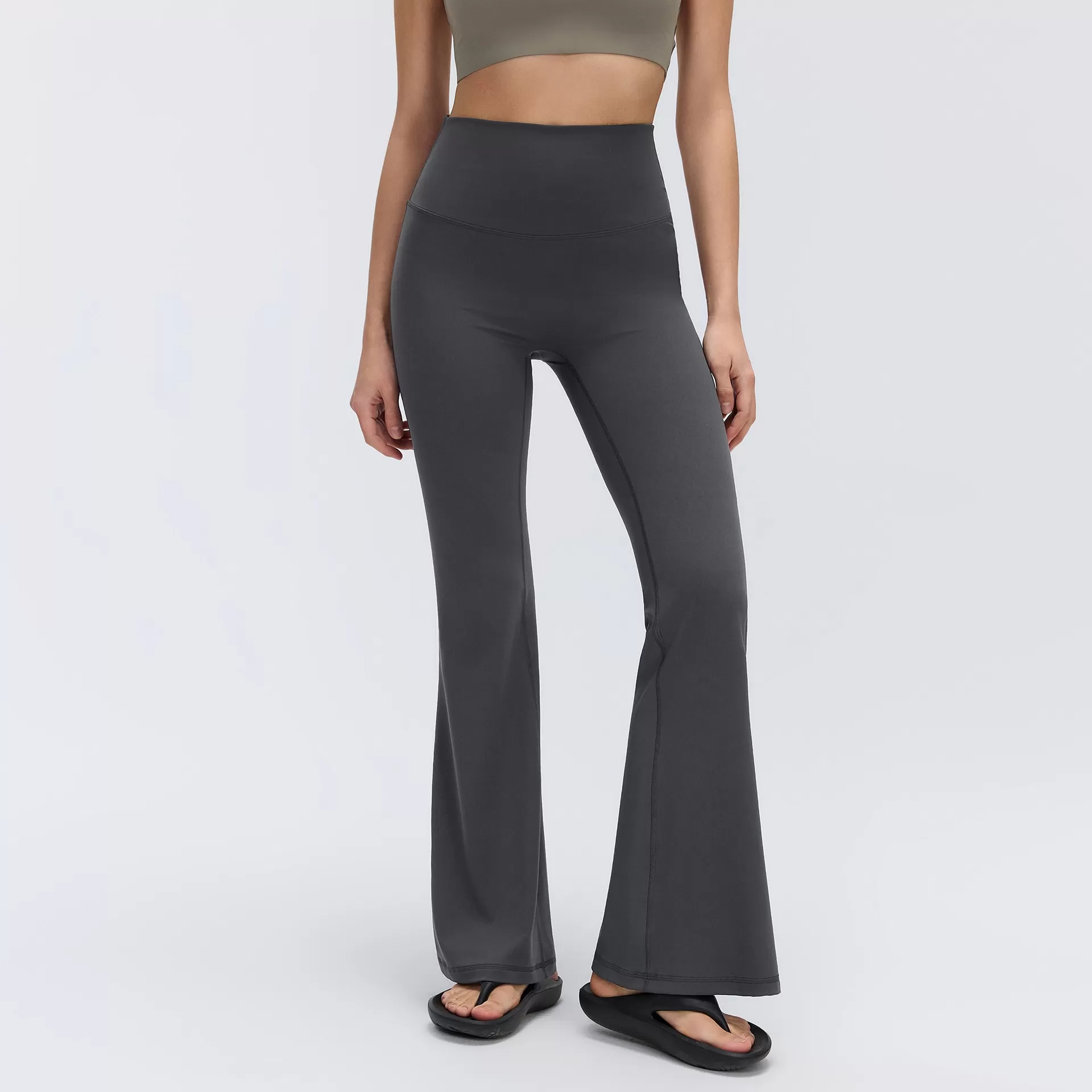 Nuevos pantalones de yoga acampanados para mujer, pantalones de yoga de cintura alta para fitness, pantalones de yoga ajustados de uso casual FGBD26017