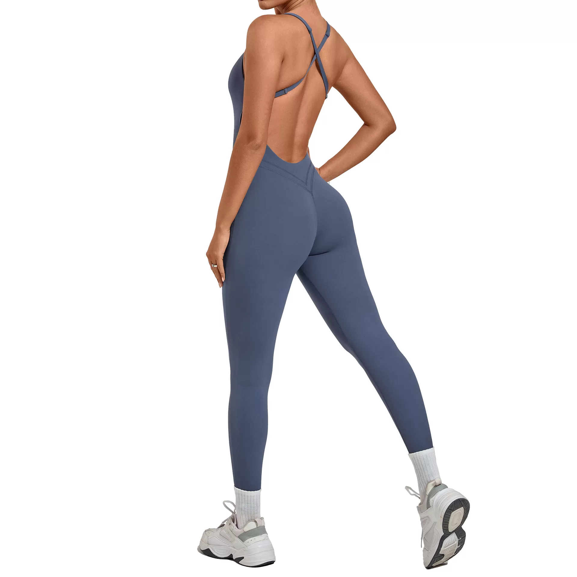 Mono deportivo de una pieza de secado rápido para mujer, ideal para gimnasio, yoga, fitness, sin mangas y con la espalda descubierta (FGB12150).