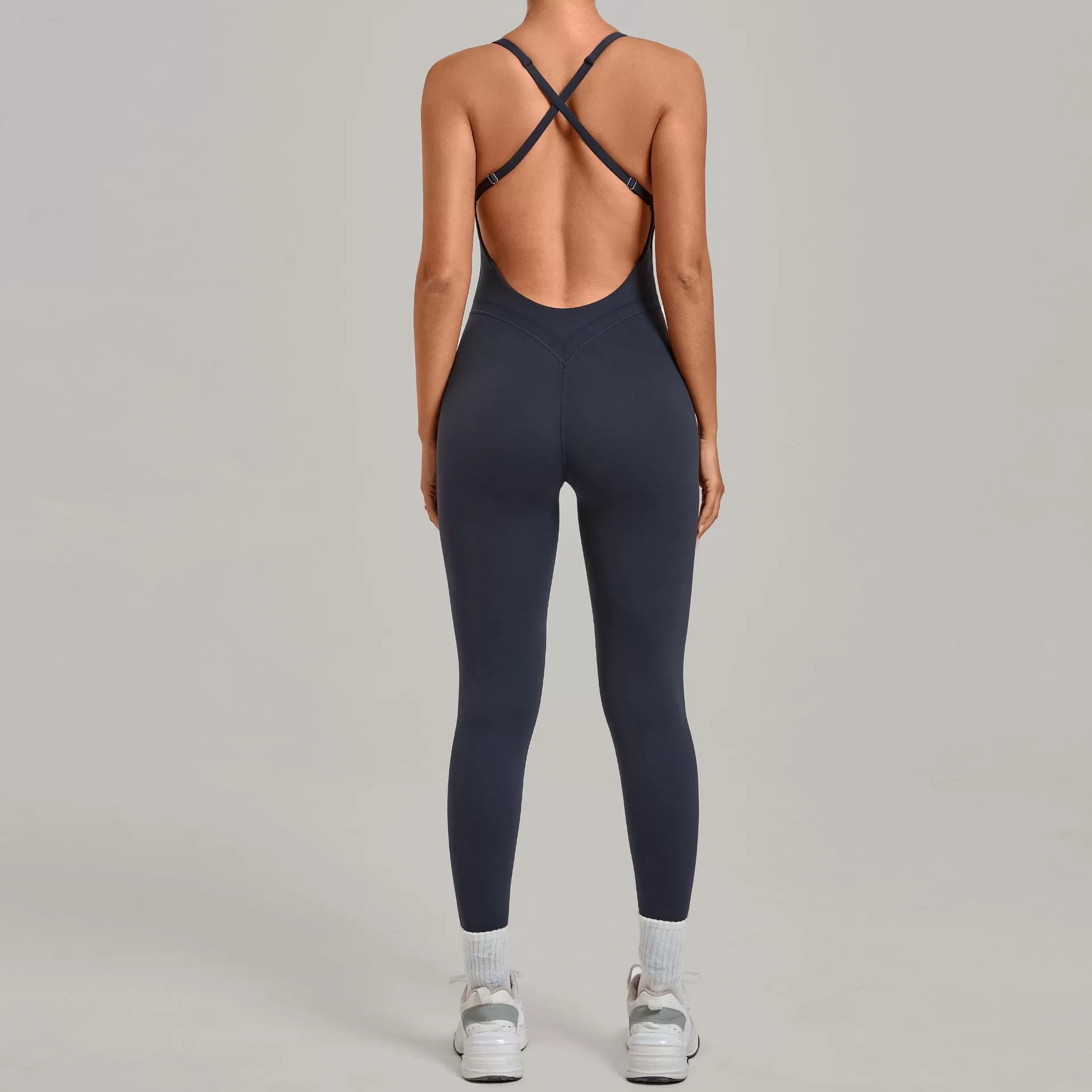 Mono deportivo de una pieza de secado rápido para mujer, ideal para gimnasio, yoga, fitness, sin mangas y con la espalda descubierta (FGB12150).