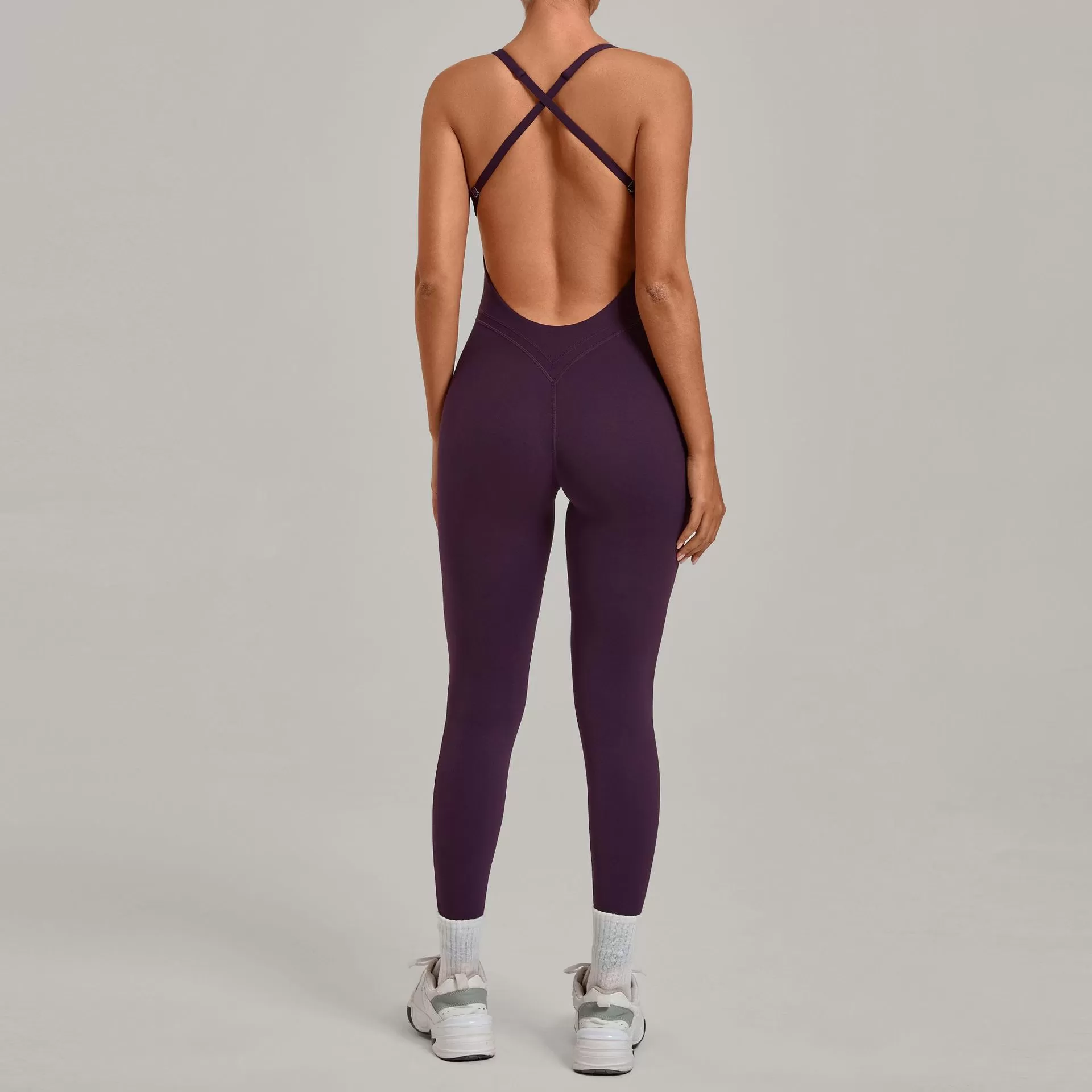 Mono deportivo de una pieza de secado rápido para mujer, ideal para gimnasio, yoga, fitness, sin mangas y con la espalda descubierta (FGB12150).