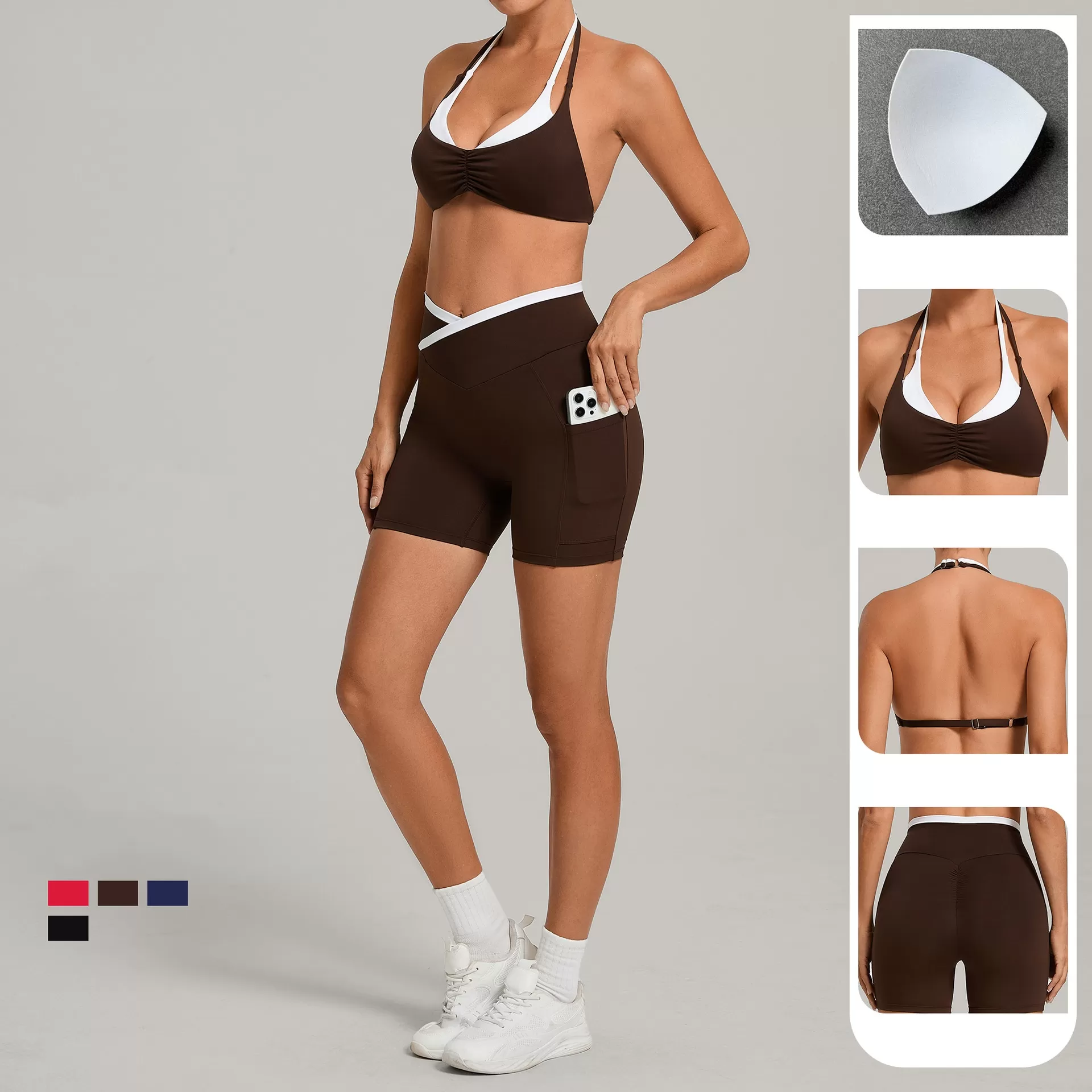 Conjunto de yoga para mujer transpirable Conjunto de yoga para mujer hecho a medida Conjunto de yoga para mujer FGB40602+12197