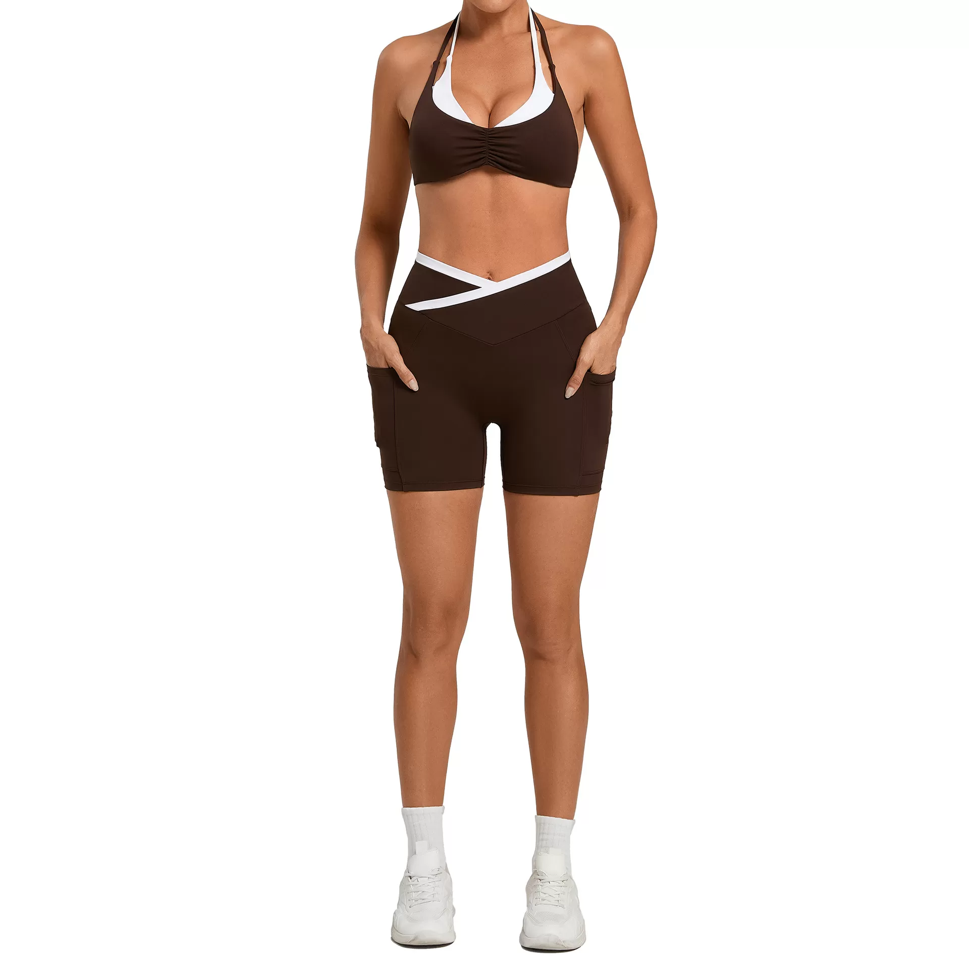 Conjunto de yoga para mujer transpirable Conjunto de yoga para mujer hecho a medida Conjunto de yoga para mujer FGB40602+12197