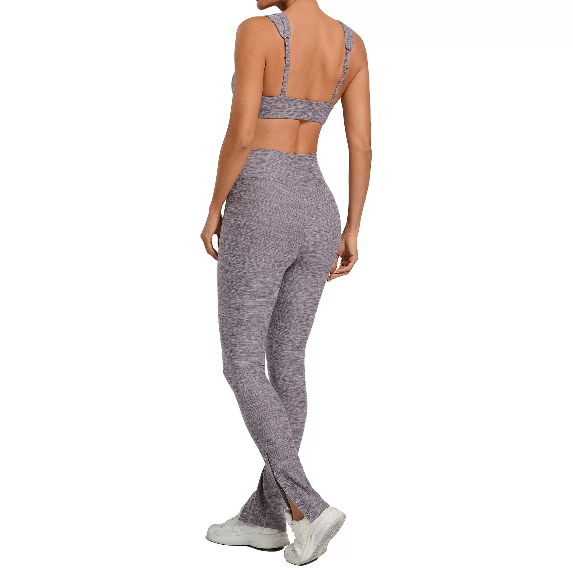 Conjunto de yoga para mujer, sujetador deportivo informal con efecto lifting de cadera y pantalones acampanados, ideal para fitness, gimnasio y entrenamiento. Conjunto de yoga y fitness FGB10412+29082