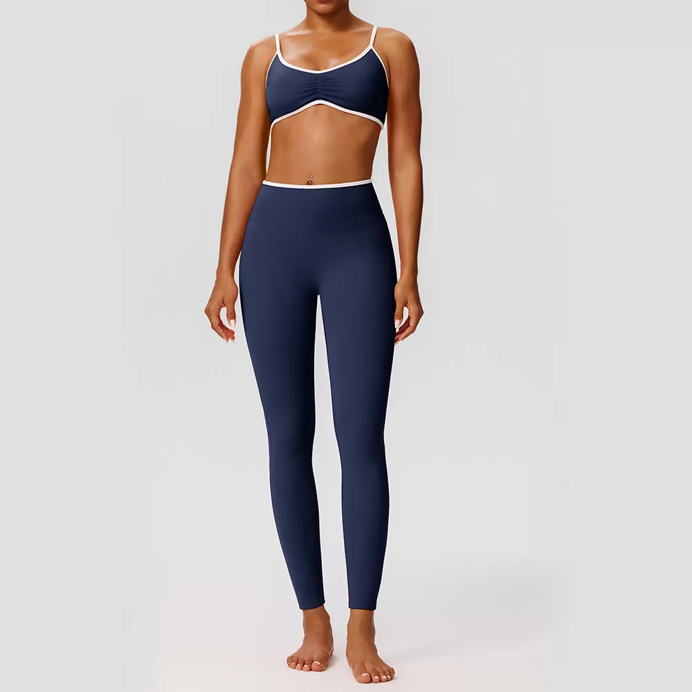 Conjunto deportivo de spandex y nailon para mujer, transpirable, de secado rápido, para fitness, yoga y gimnasio. Conjunto casual para mujer FGB52745+52347