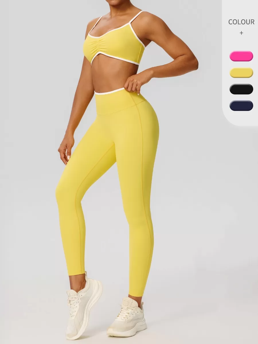 Conjunto deportivo de spandex y nailon para mujer, transpirable, de secado rápido, para fitness, yoga y gimnasio. Conjunto casual para mujer FGB52745+52347