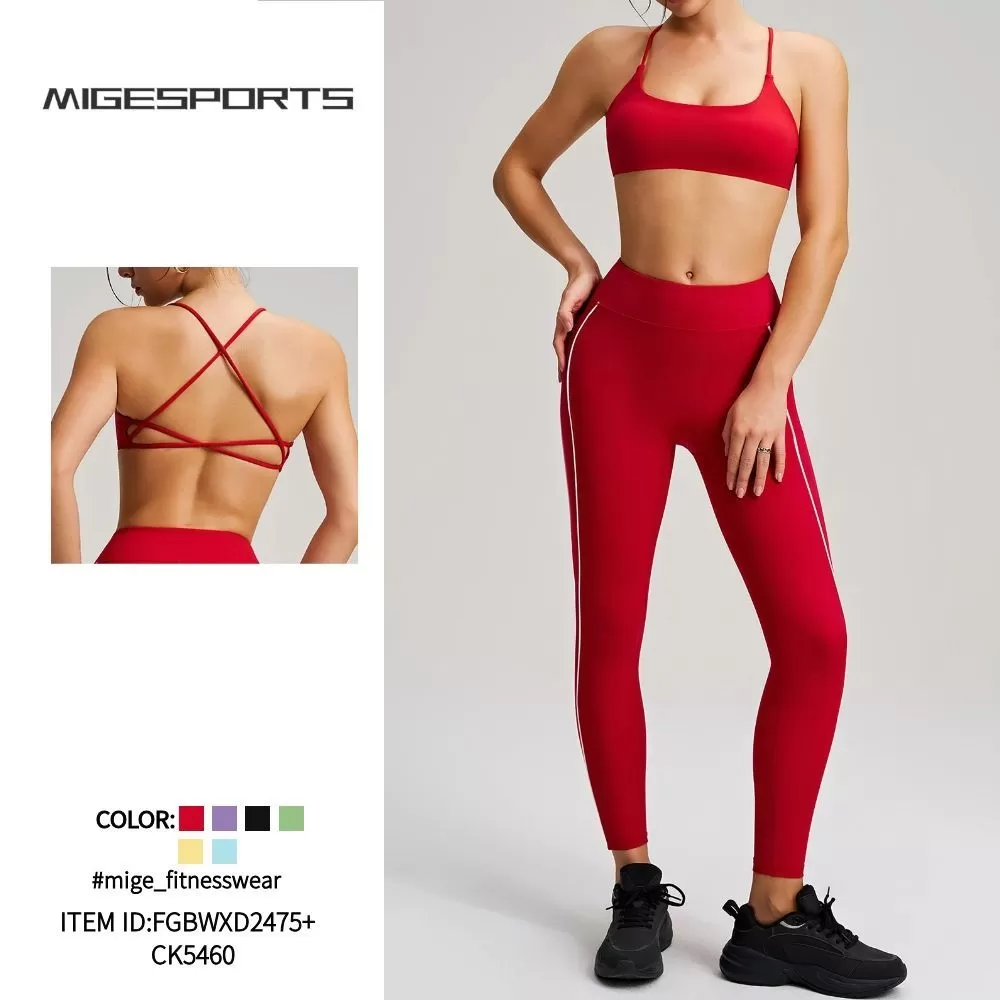 Conjuntos de yoga de 3 piezas suaves y cómodos para mujer, ideales para el gimnasio o actividades físicas. Conjuntos de yoga para mujer para uso deportivo FGBWXD2475+DK3460+CK5460