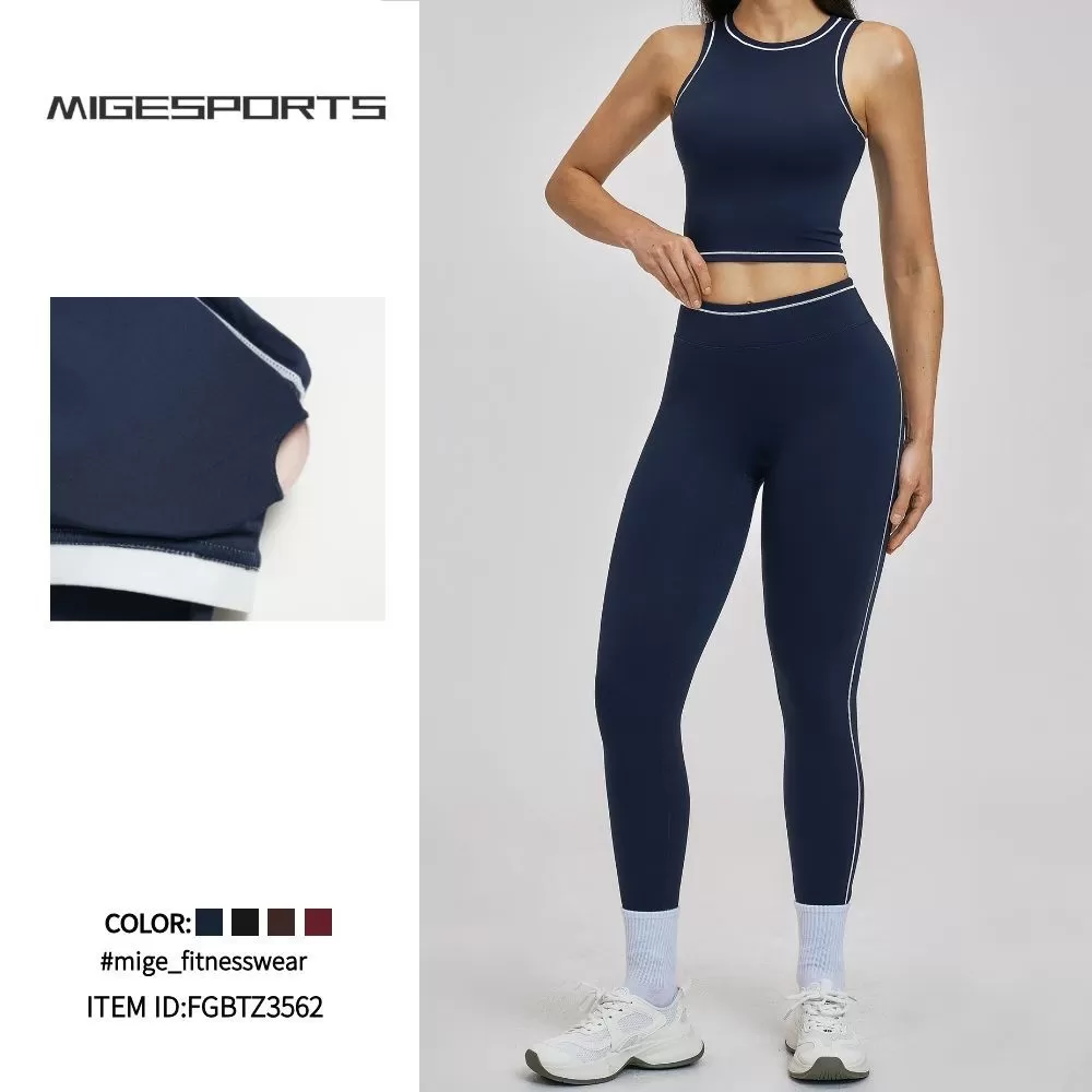 Conjuntos de fitness para mujer de secado rápido, sujetador de yoga con espalda descubierta, leggings de talle alto, conjuntos de gimnasio para mujer FGBTZ3562