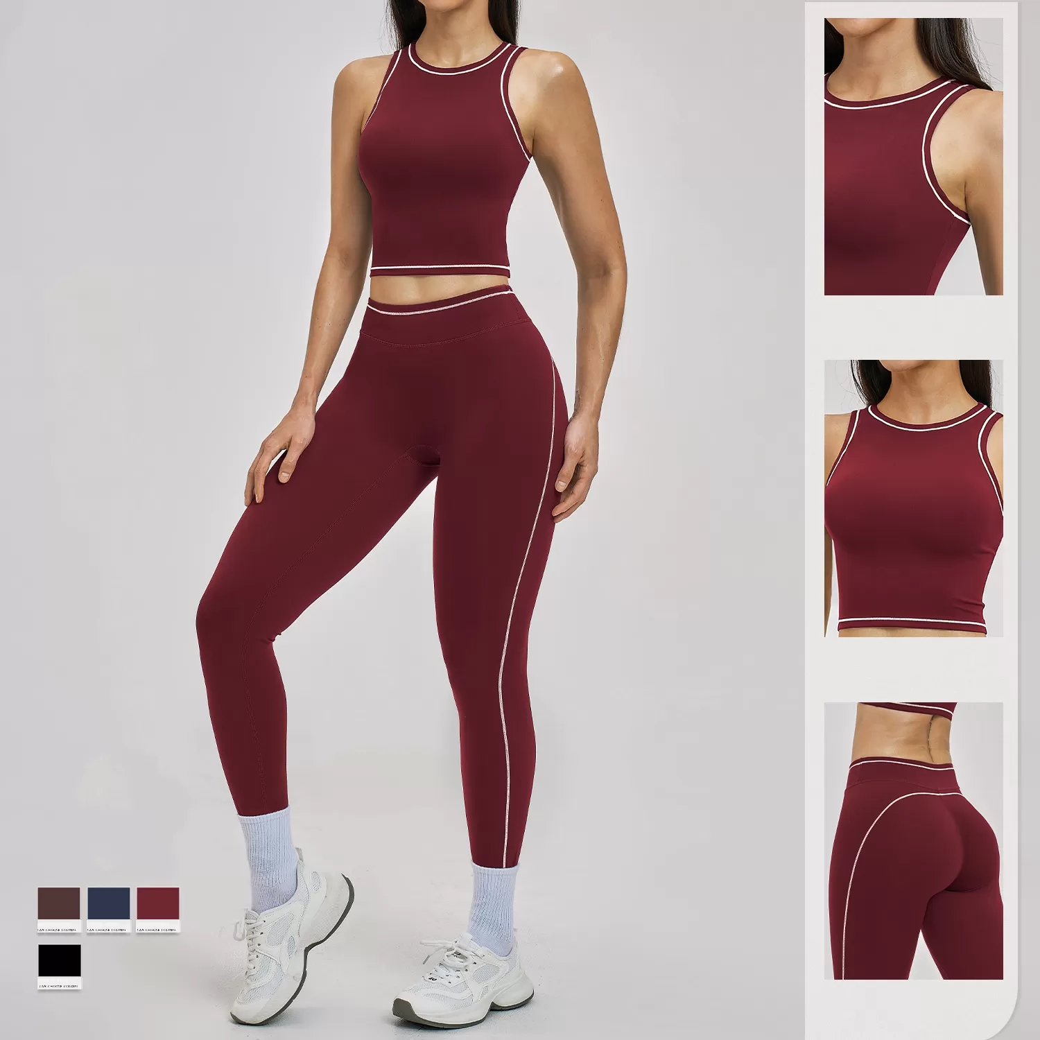 Conjuntos de fitness para mujer de secado rápido, sujetador de yoga con espalda descubierta, leggings de talle alto, conjuntos de gimnasio para mujer FGBTZ3562
