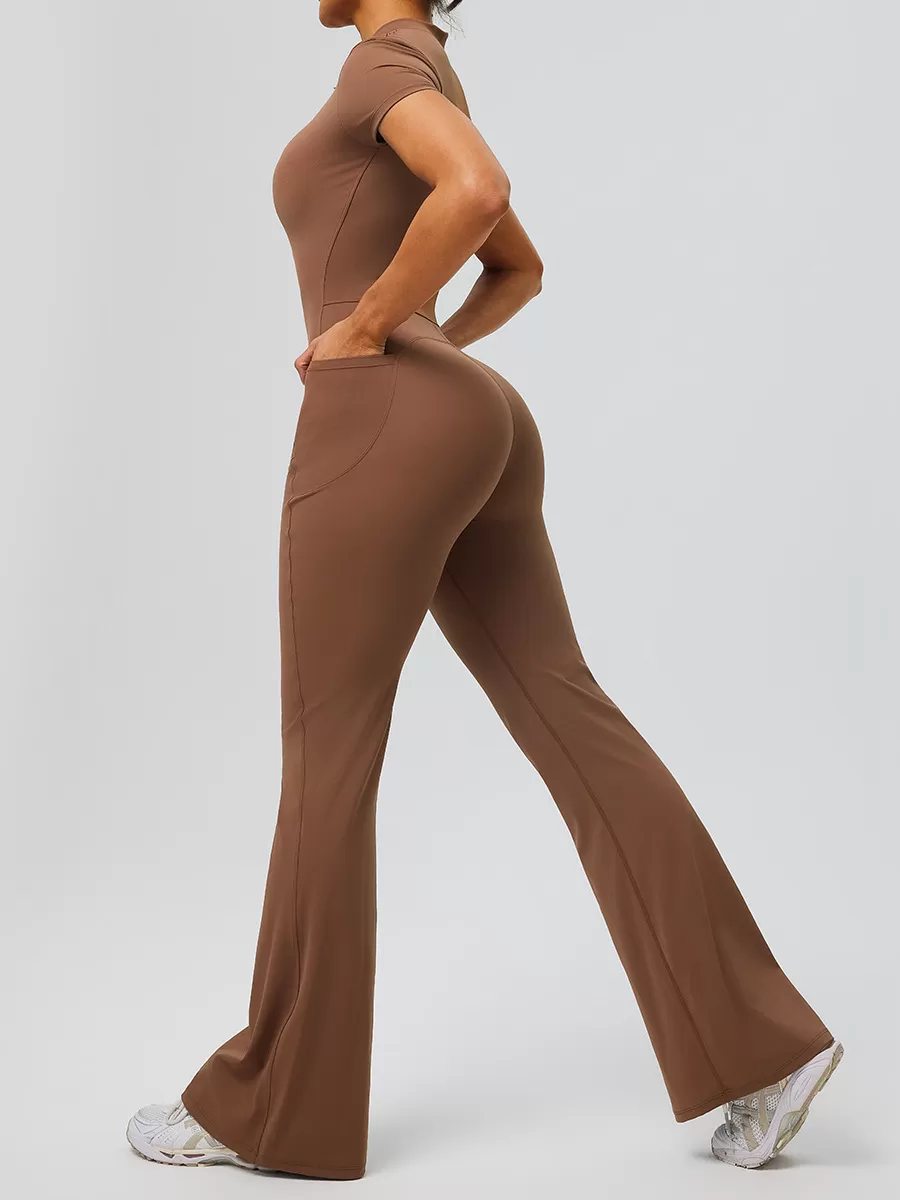 Body de yoga con cremallera para mujer, mono deportivo para gimnasio y fitness, bodys con sensación de piel descubierta FGB62203