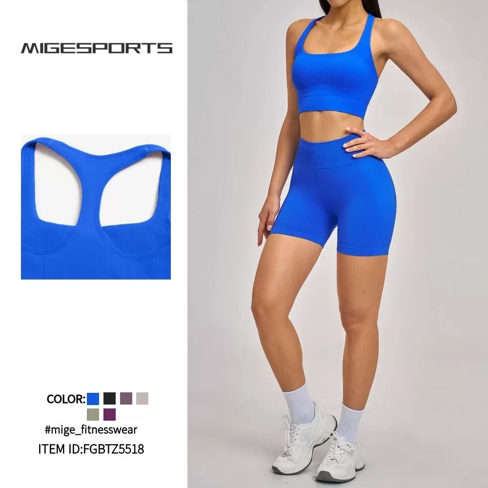 Conjunto de ropa deportiva sin mangas para mujer, de secado rápido y gran elasticidad, ideal para entrenamientos y yoga (FGBTZ5518).
