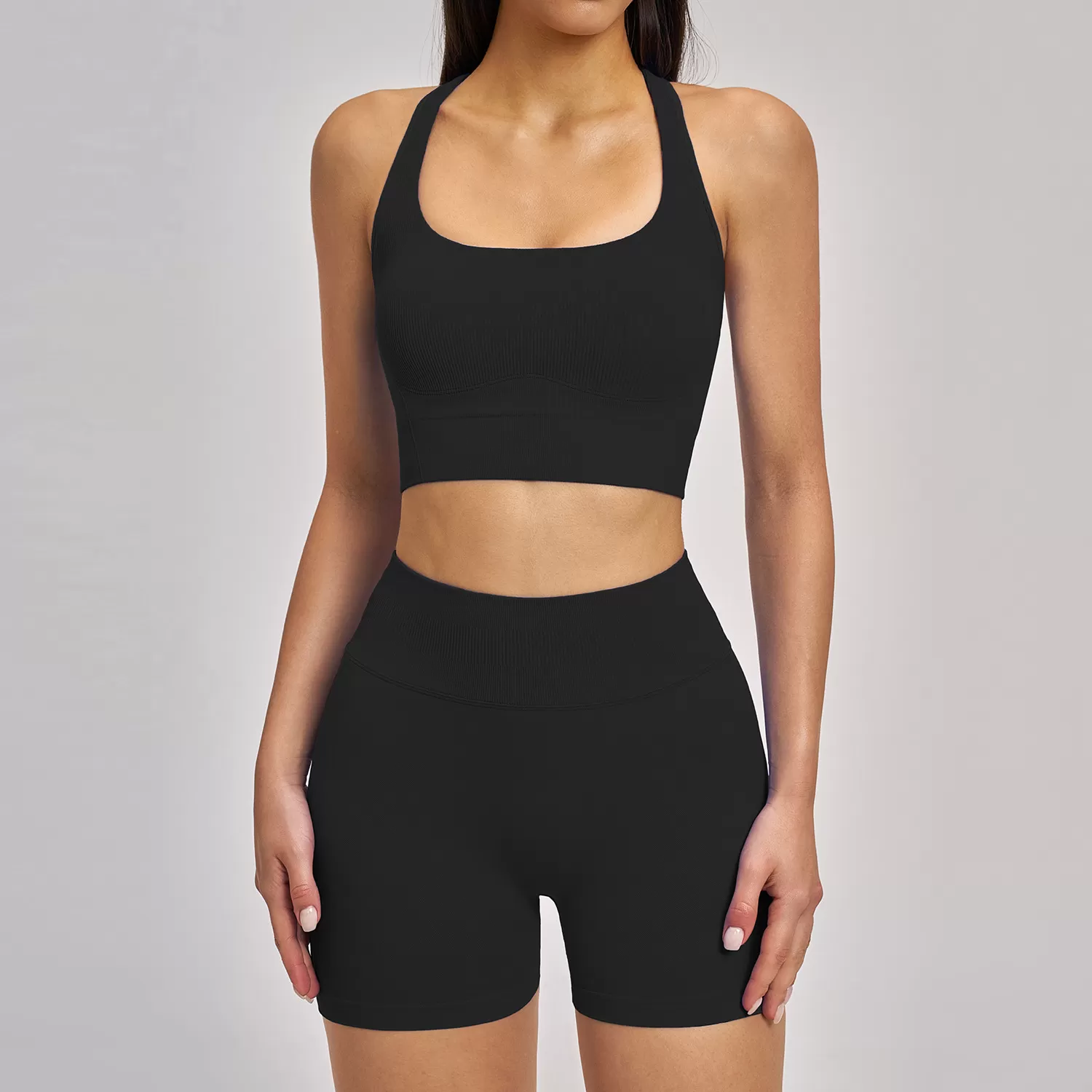 Conjunto de ropa deportiva sin mangas para mujer, de secado rápido y gran elasticidad, ideal para entrenamientos y yoga (FGBTZ5518).