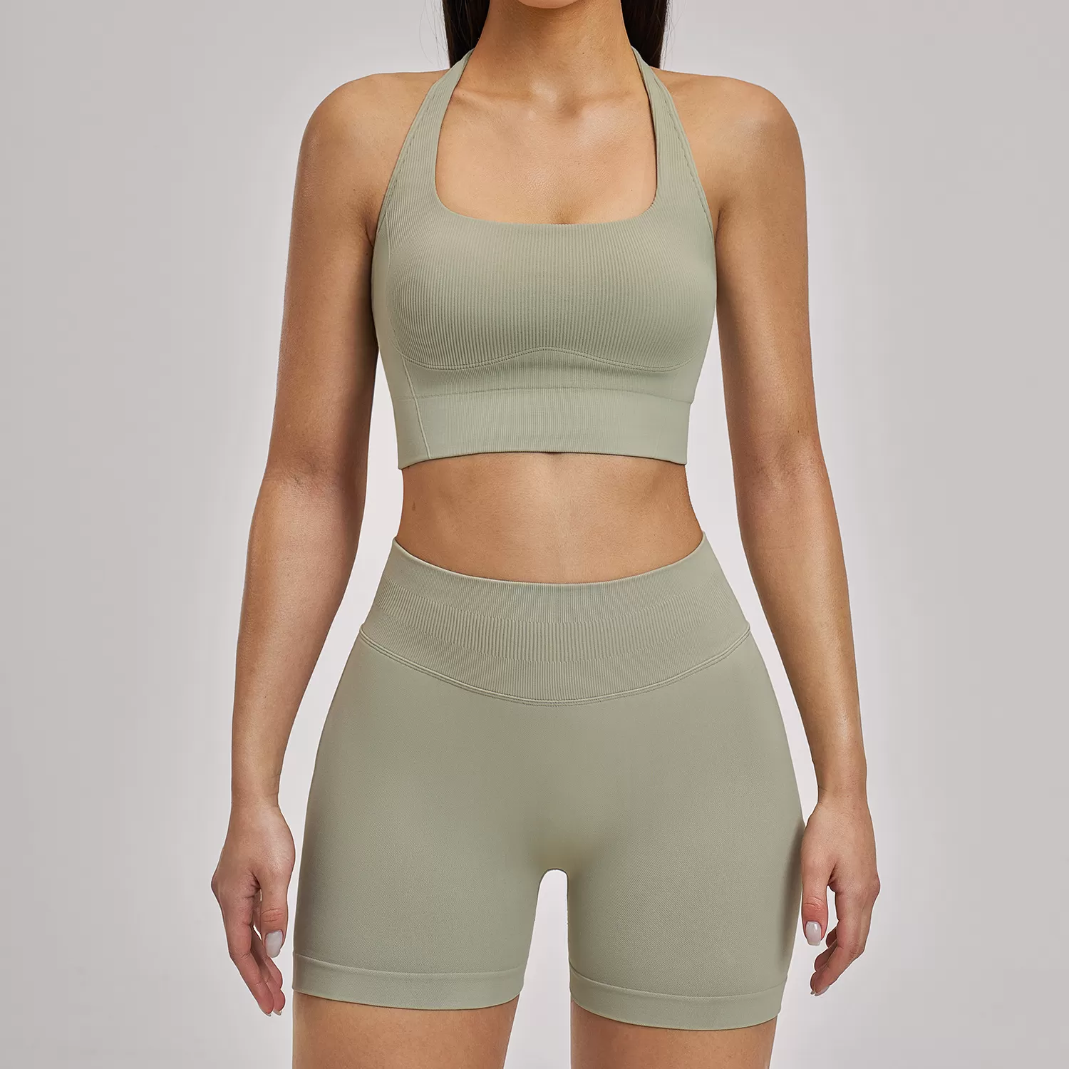 Conjunto de ropa deportiva sin mangas para mujer, de secado rápido y gran elasticidad, ideal para entrenamientos y yoga (FGBTZ5518).