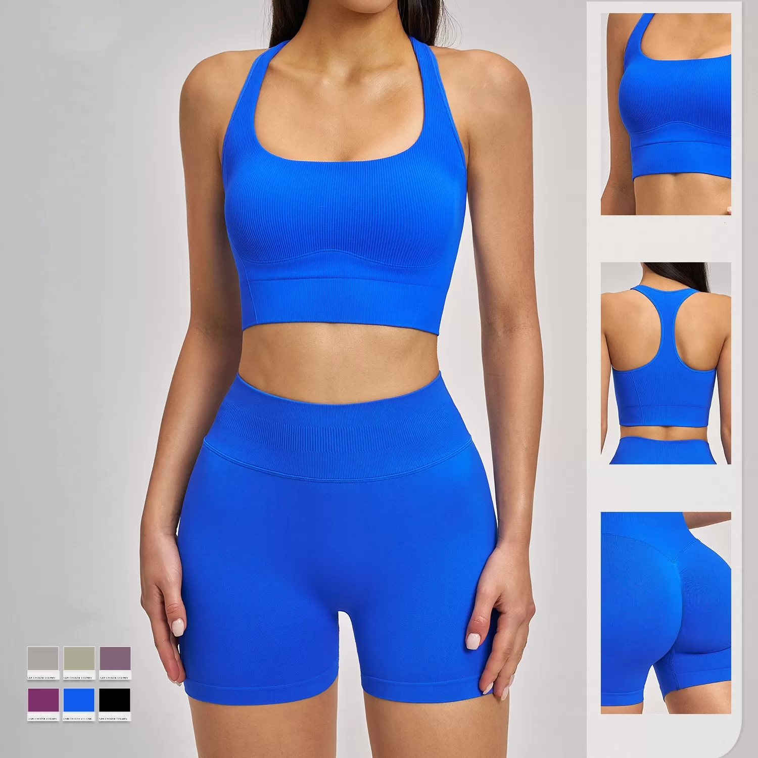 Conjunto de ropa deportiva sin mangas para mujer, de secado rápido y gran elasticidad, ideal para entrenamientos y yoga (FGBTZ5518).