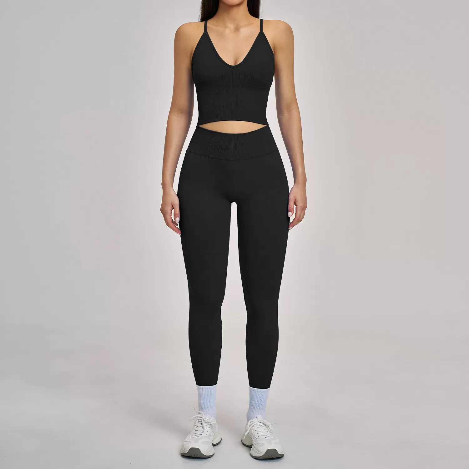 Conjuntos de yoga activos para mujer, sin costuras, cómodos, para entrenamiento físico, leggings de cintura alta, conjunto de yoga FGBTZ5518