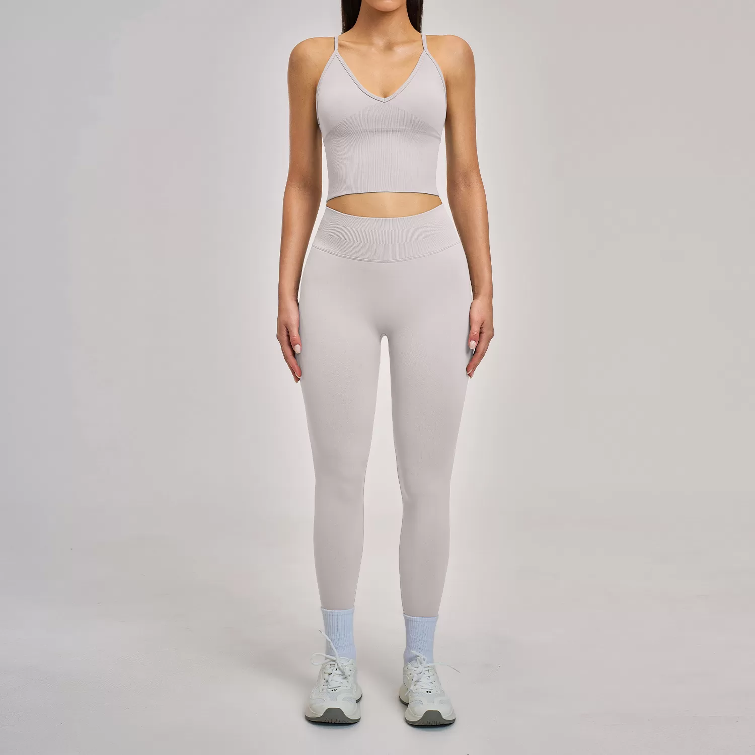 Conjuntos de yoga activos para mujer, sin costuras, cómodos, para entrenamiento físico, leggings de cintura alta, conjunto de yoga FGBTZ5518