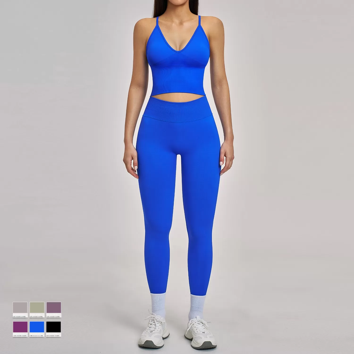 Conjuntos de yoga activos para mujer, sin costuras, cómodos, para entrenamiento físico, leggings de cintura alta, conjunto de yoga FGBTZ5518