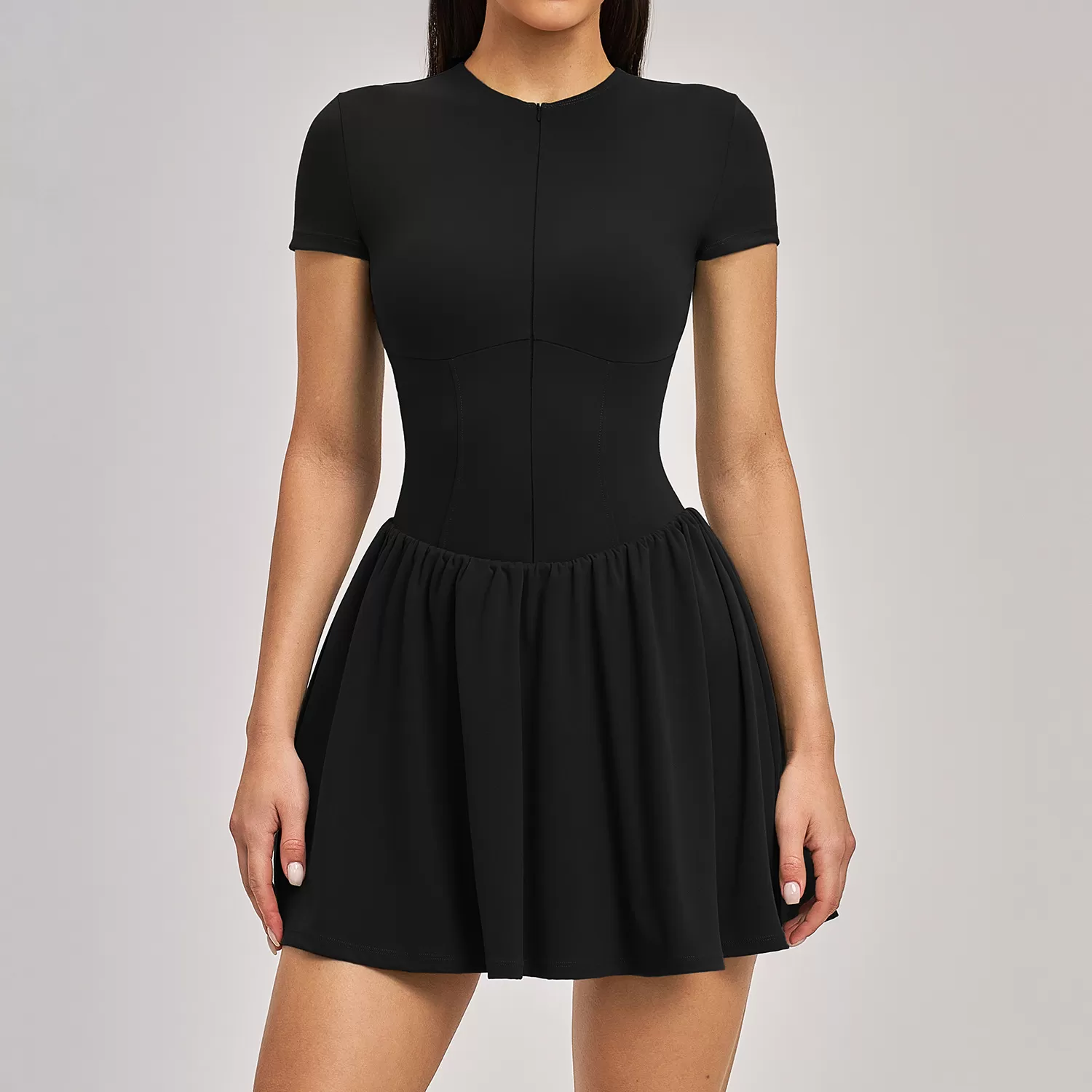 Vestidos deportivos de manga corta para mujer, ideales para el verano. Nuevos vestidos elásticos para golf y tenis FGBFLT9576