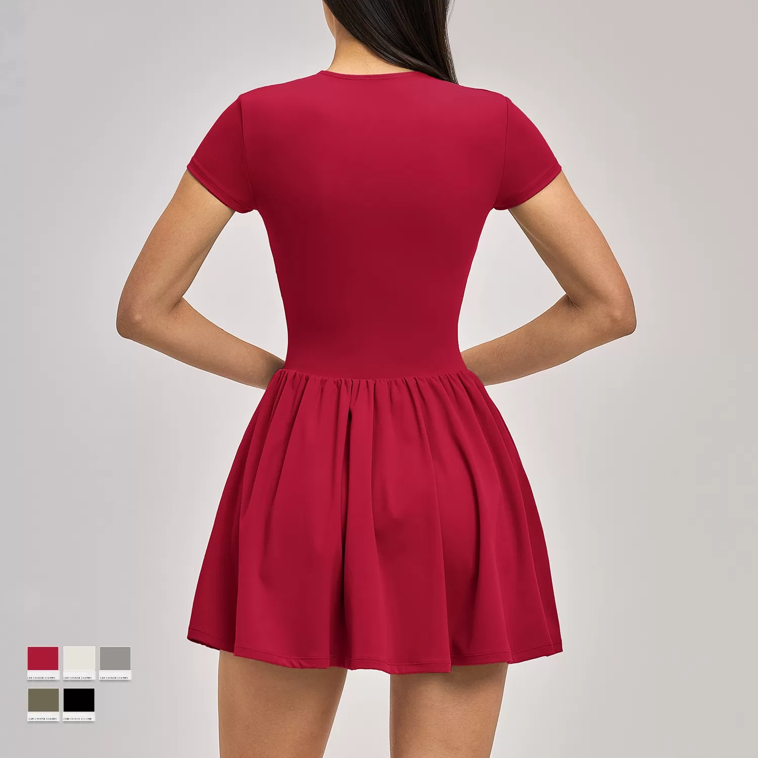 Vestidos deportivos de manga corta para mujer, ideales para el verano. Nuevos vestidos elásticos para golf y tenis FGBFLT9576