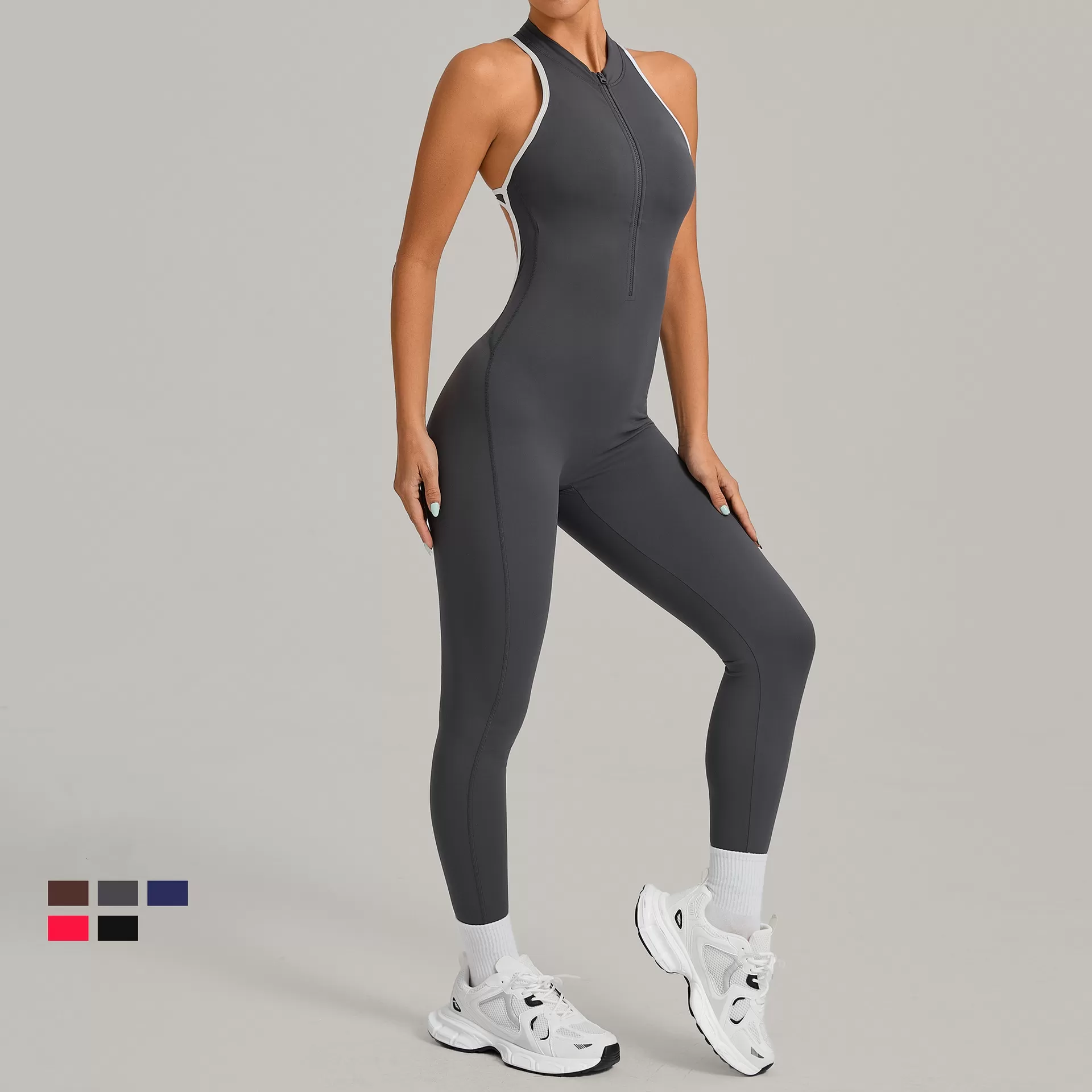 Mono deportivo de mujer con cremallera, mono de yoga, mono de una pieza FGB26231