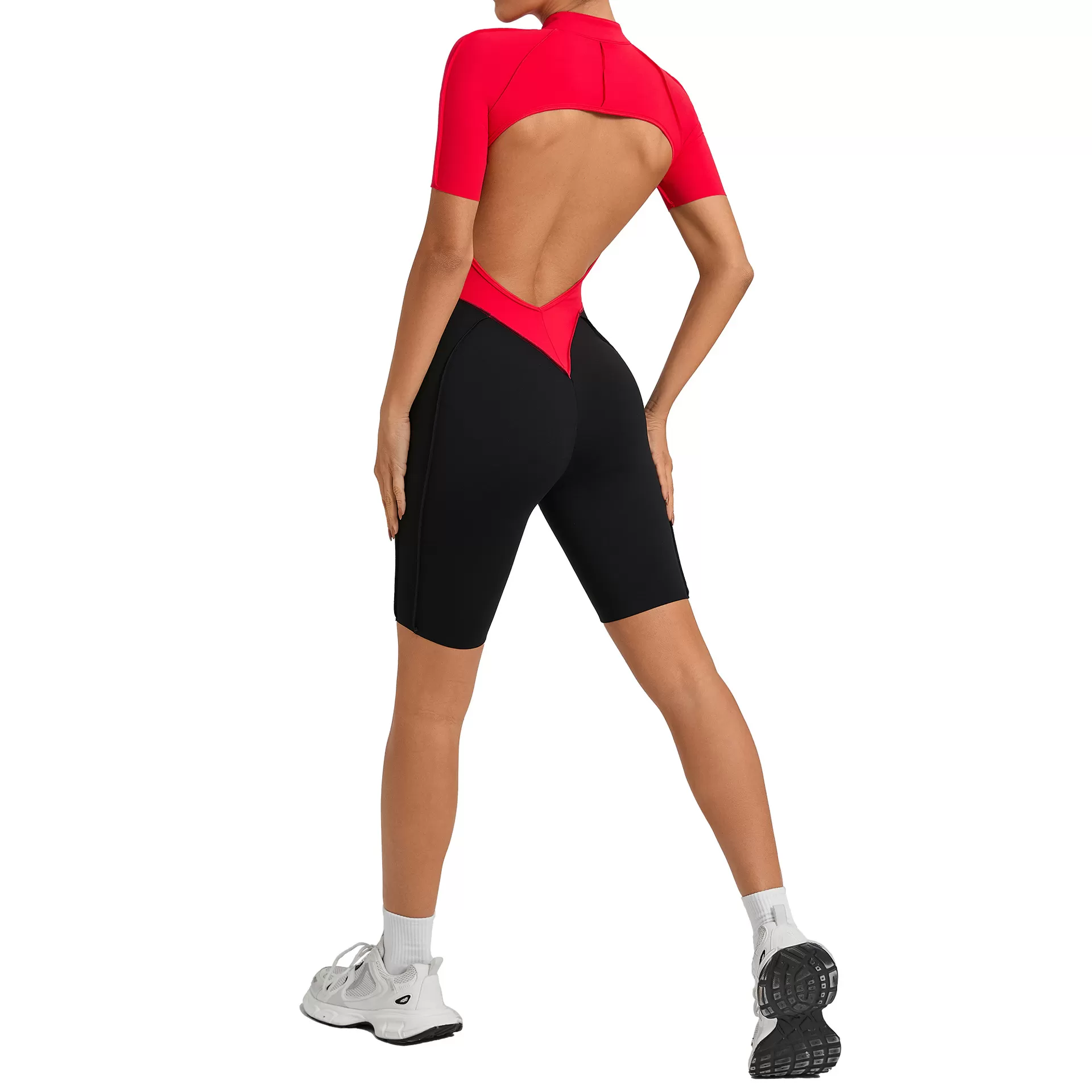 Conjunto de gimnasio y fitness, ropa deportiva de una pieza para yoga, ropa con cremallera frontal, ropa deportiva de una pieza para mujer, mono para mujer, bodys para mujer FGB15573