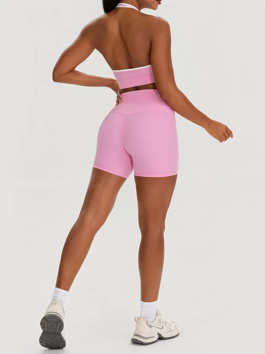 Conjunto de yoga de 2 piezas para mujer: shorts deportivos y sujetador deportivo (FGB62718+62419).