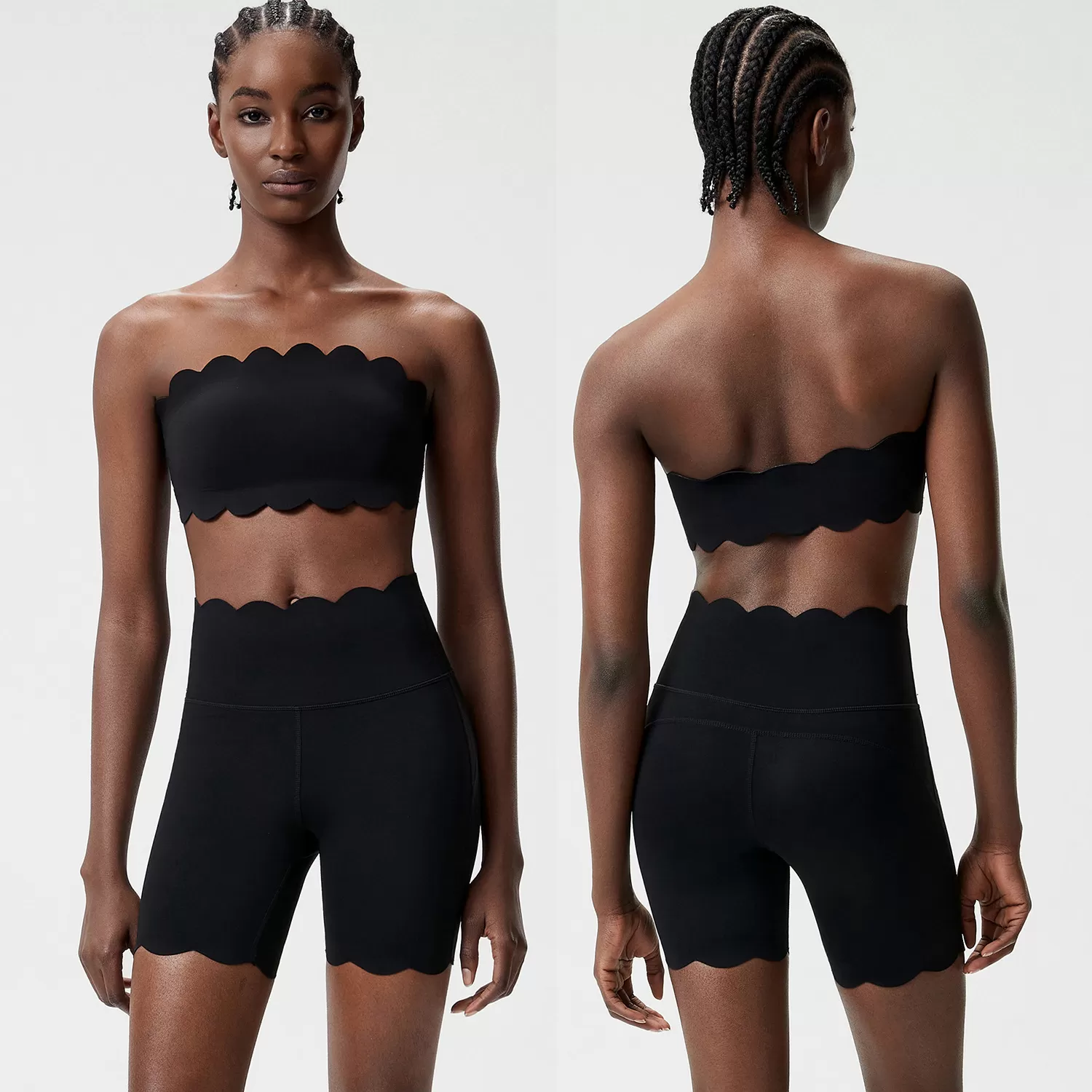 Conjunto de ropa deportiva para mujer, liso, de secado rápido, transpirable, para yoga, gimnasio, con shorts y sujetador deportivo FGBYB608+LPH456