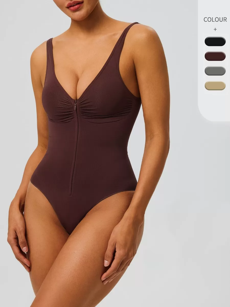 Body tipo camisola sin espalda, transpirable y sin costuras, de alta calidad, para mujer, faja moldeadora tipo tanga, prenda moldeadora adelgazante FGB52162