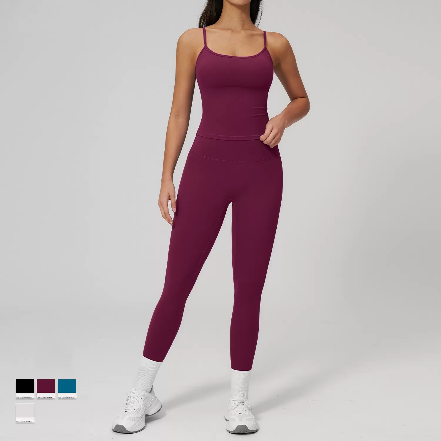 Nuevo conjunto de 2 piezas de secado rápido para mujer: leggings y camisetas sin mangas para gimnasio, fitness y yoga (FGBTZ2551)