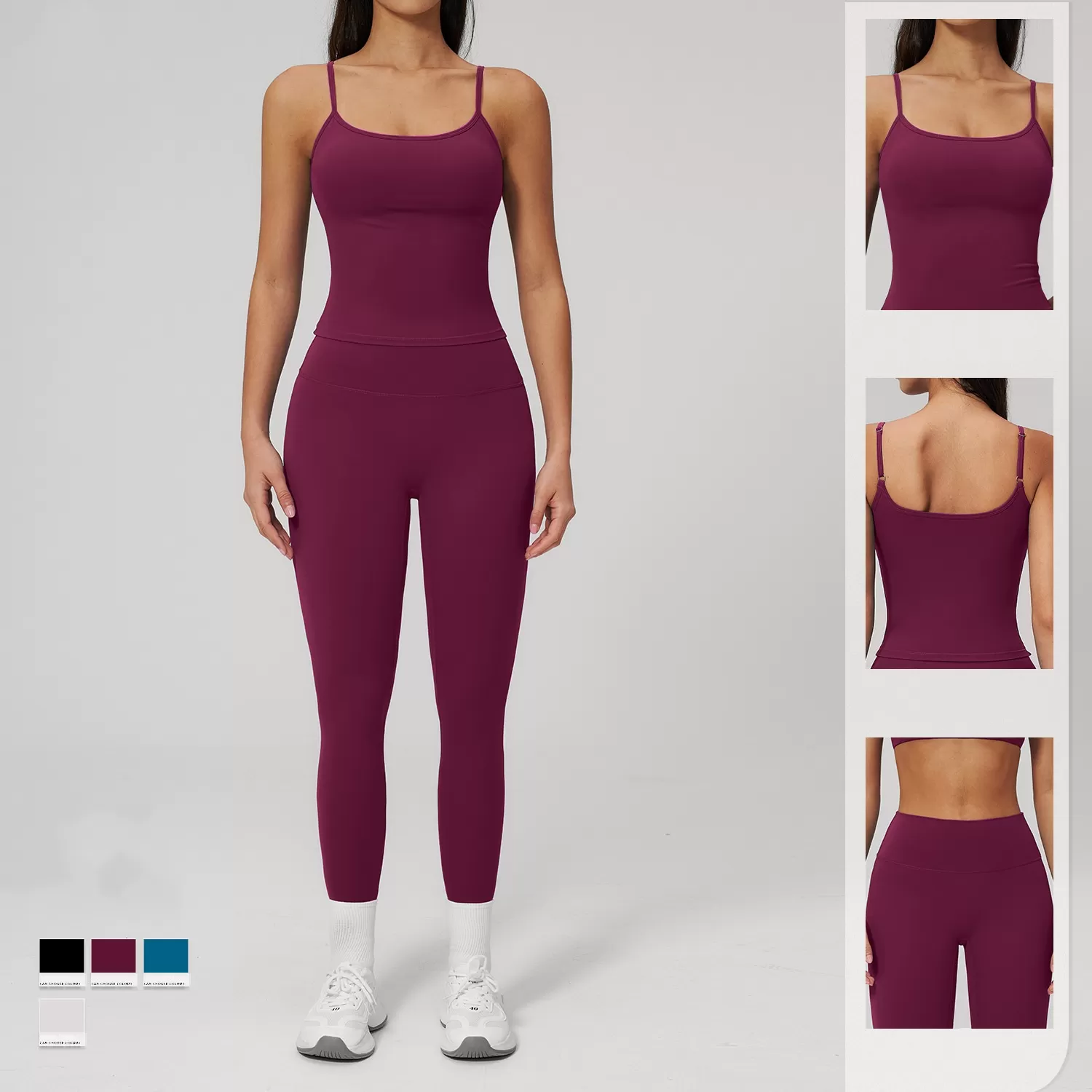 Nuevo conjunto de 2 piezas de secado rápido para mujer: leggings y camisetas sin mangas para gimnasio, fitness y yoga (FGBTZ2551)