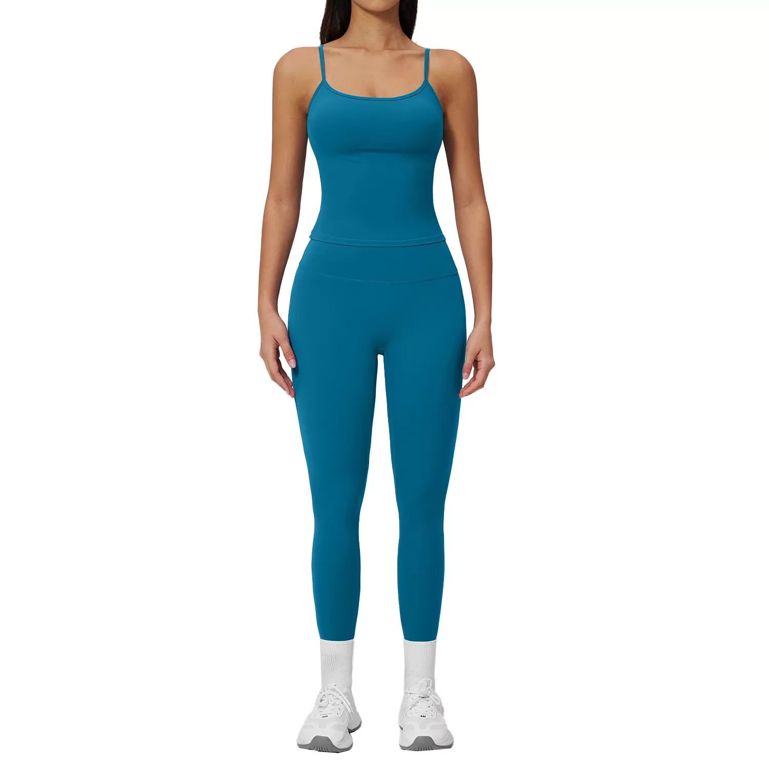 Nuevo conjunto de 2 piezas de secado rápido para mujer: leggings y camisetas sin mangas para gimnasio, fitness y yoga (FGBTZ2551)