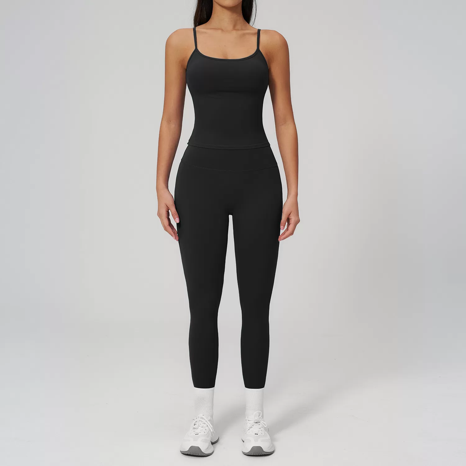 Nuevo conjunto de 2 piezas de secado rápido para mujer: leggings y camisetas sin mangas para gimnasio, fitness y yoga (FGBTZ2551)