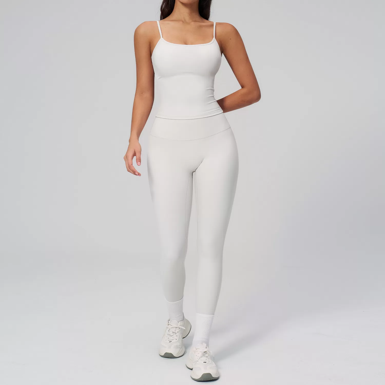 Nuevo conjunto de 2 piezas de secado rápido para mujer: leggings y camisetas sin mangas para gimnasio, fitness y yoga (FGBTZ2551)