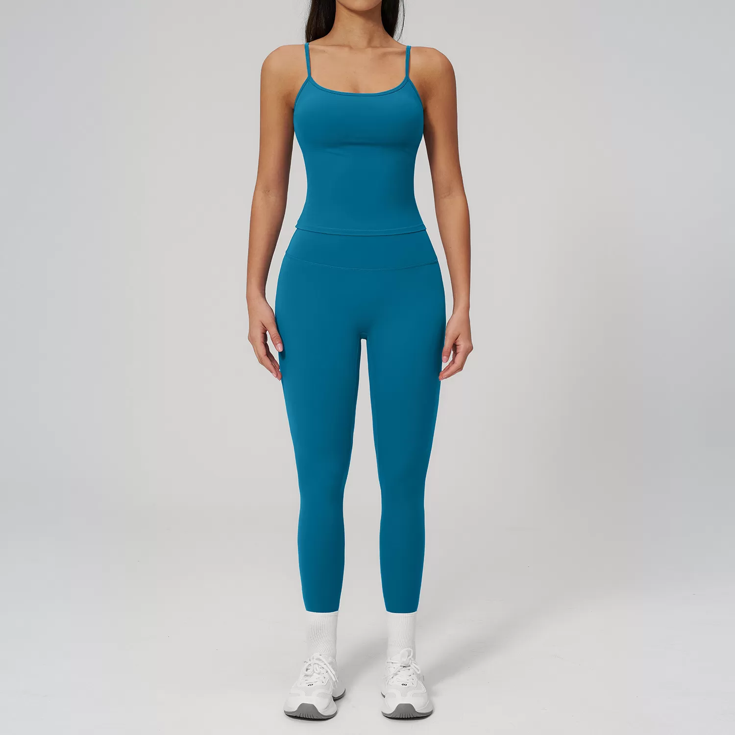 Nuevo conjunto de 2 piezas de secado rápido para mujer: leggings y camisetas sin mangas para gimnasio, fitness y yoga (FGBTZ2551)