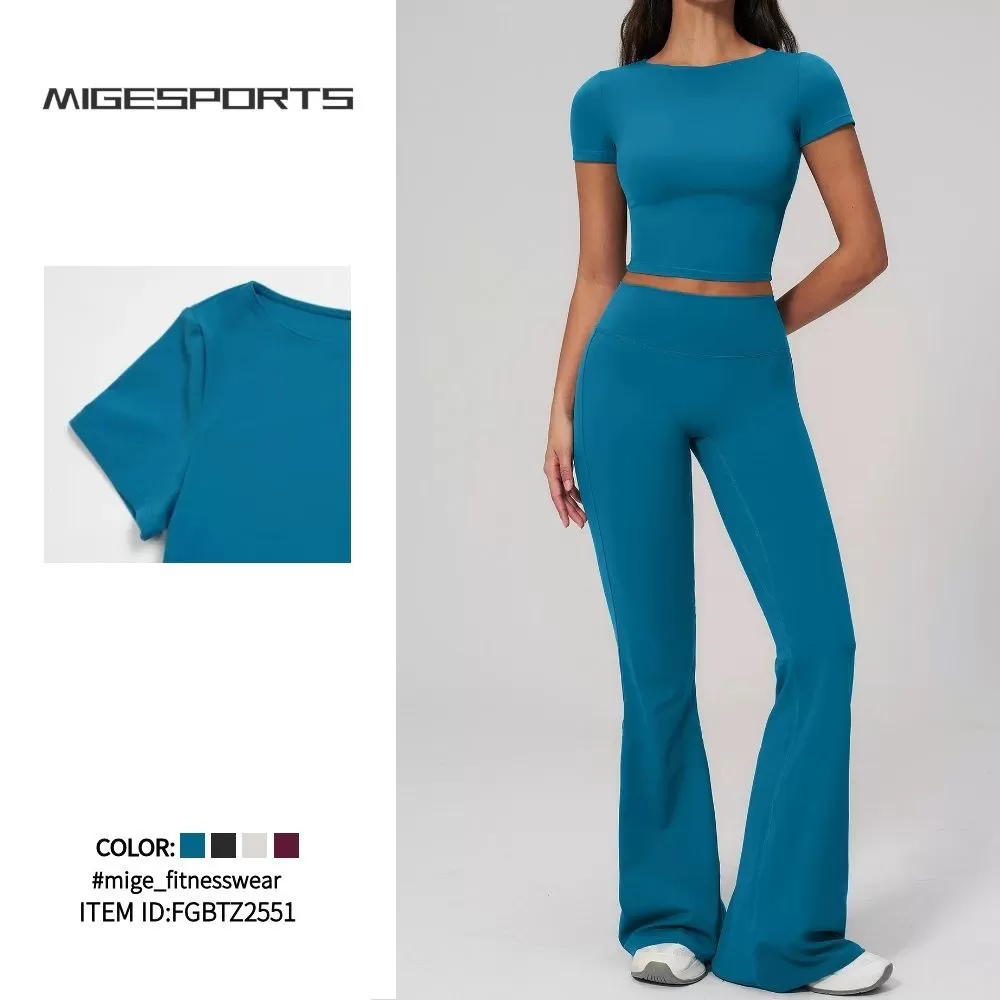 Women's Activewear Sports Gym Set Yoga Sets Breathable Lightweight for Running Fitness Pants Top FGBTZ2551