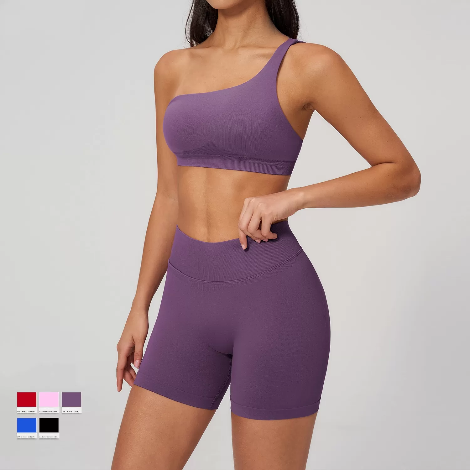 Conjunto de yoga sin costuras para mujer de 2 piezas: sujetador deportivo y shorts de cintura alta (FGBTZ7790)