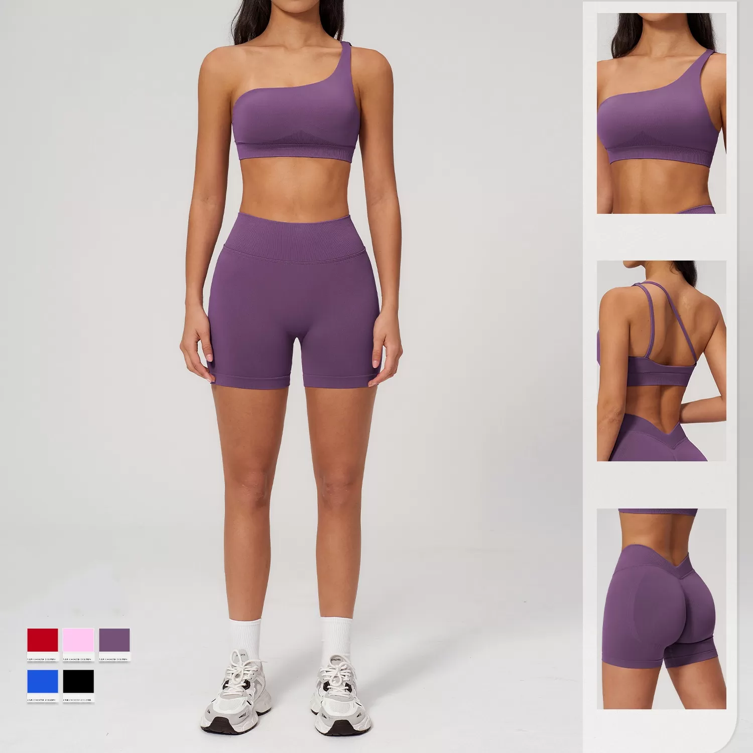 Conjunto de yoga sin costuras para mujer de 2 piezas: sujetador deportivo y shorts de cintura alta (FGBTZ7790)