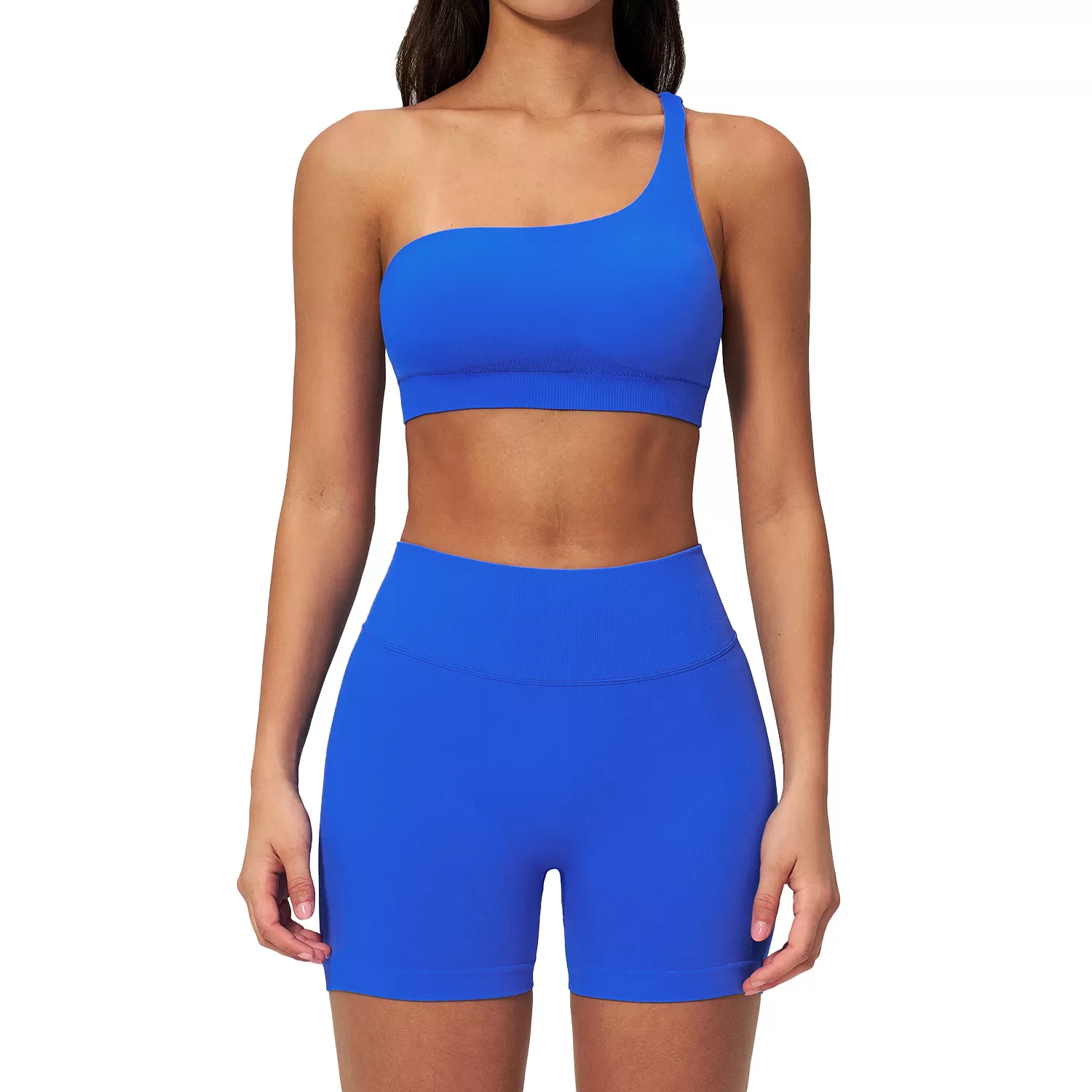 Conjunto de yoga sin costuras para mujer de 2 piezas: sujetador deportivo y shorts de cintura alta (FGBTZ7790)
