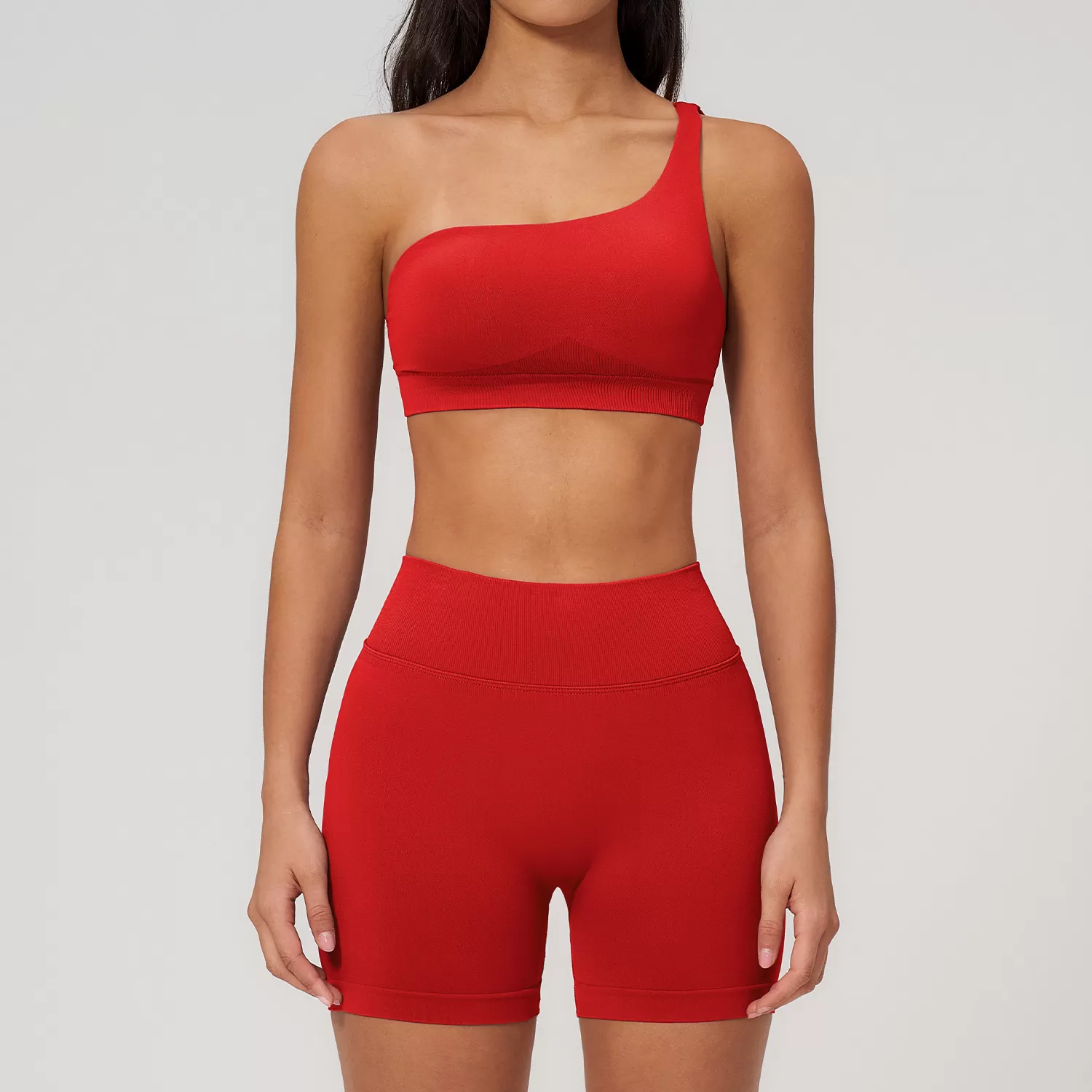 Conjunto de yoga sin costuras para mujer de 2 piezas: sujetador deportivo y shorts de cintura alta (FGBTZ7790)