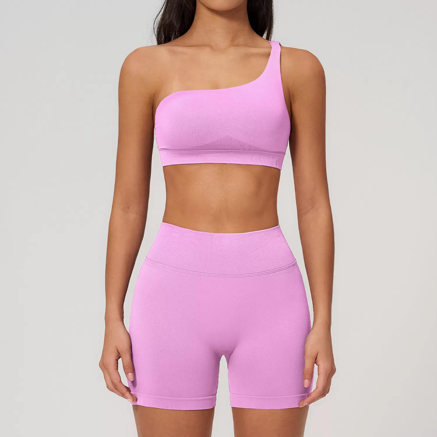 Conjunto de yoga sin costuras para mujer de 2 piezas: sujetador deportivo y shorts de cintura alta (FGBTZ7790)