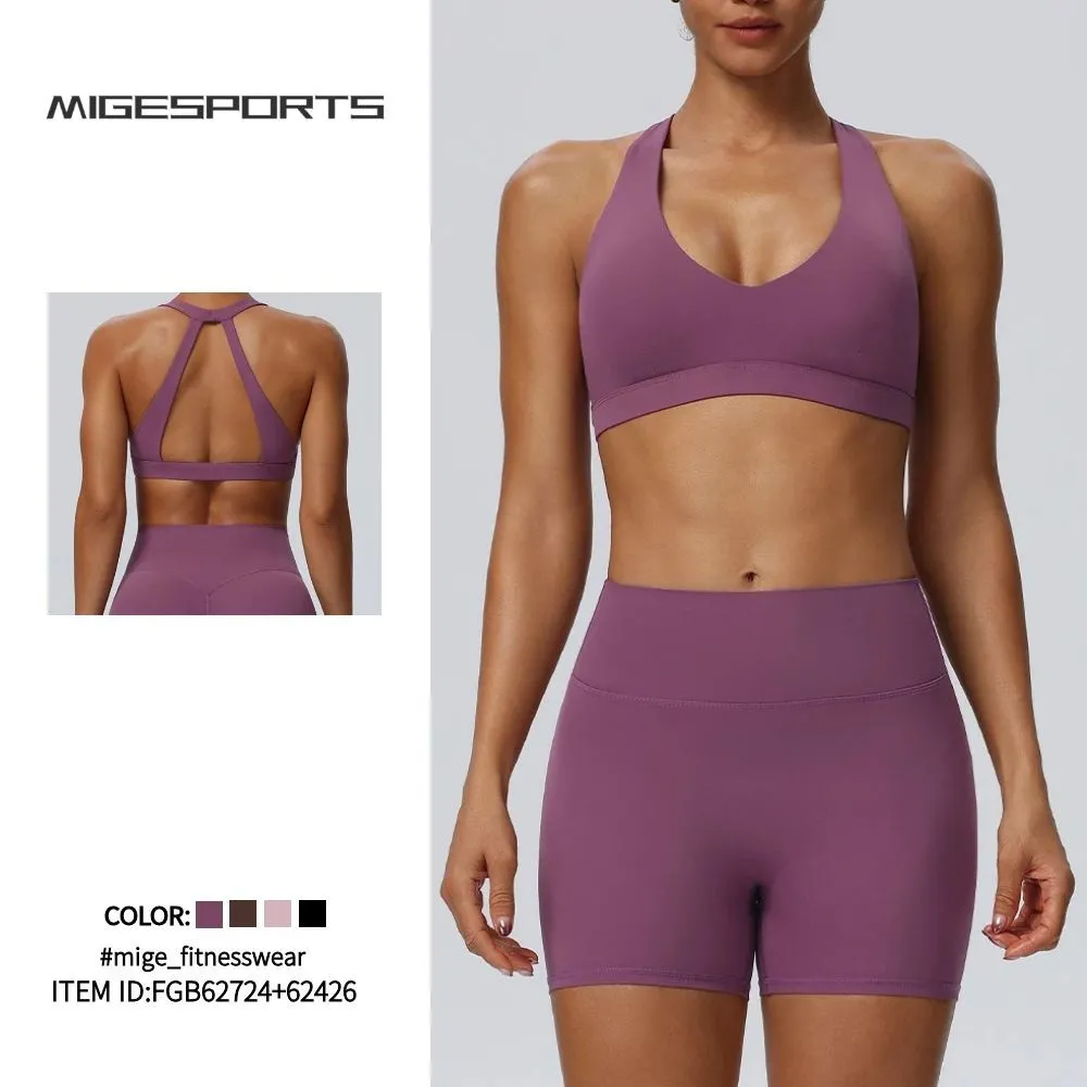 Conjunto deportivo de alta calidad para yoga, entrenamiento y gimnasio para mujer FGB62724+62426