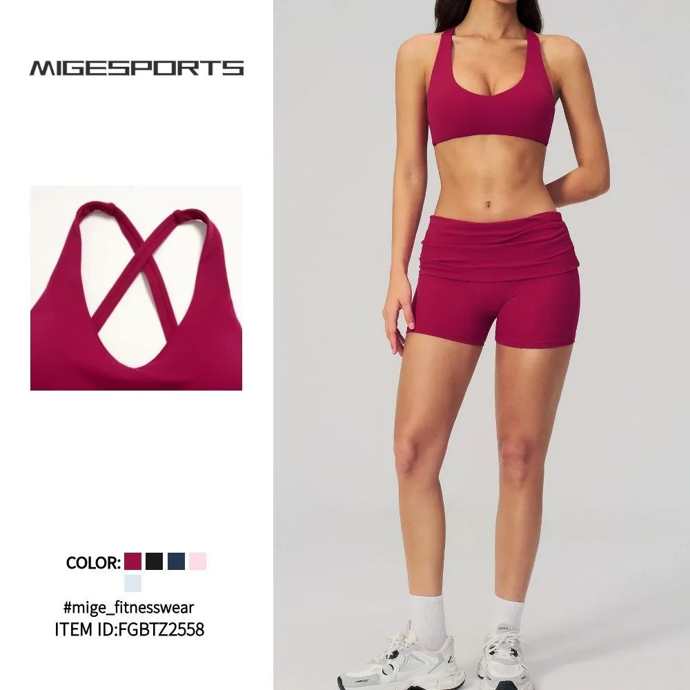 Conjunto deportivo de yoga para mujer, 2 piezas, FGBTZ5558