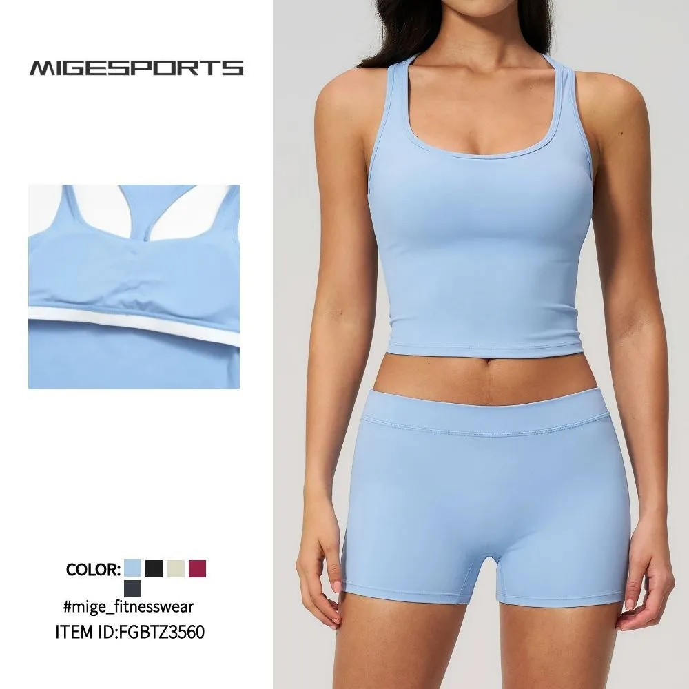 Conjunto de yoga para mujer de 2 piezas: shorts deportivos y sujetador deportivo FGBTZ3560
