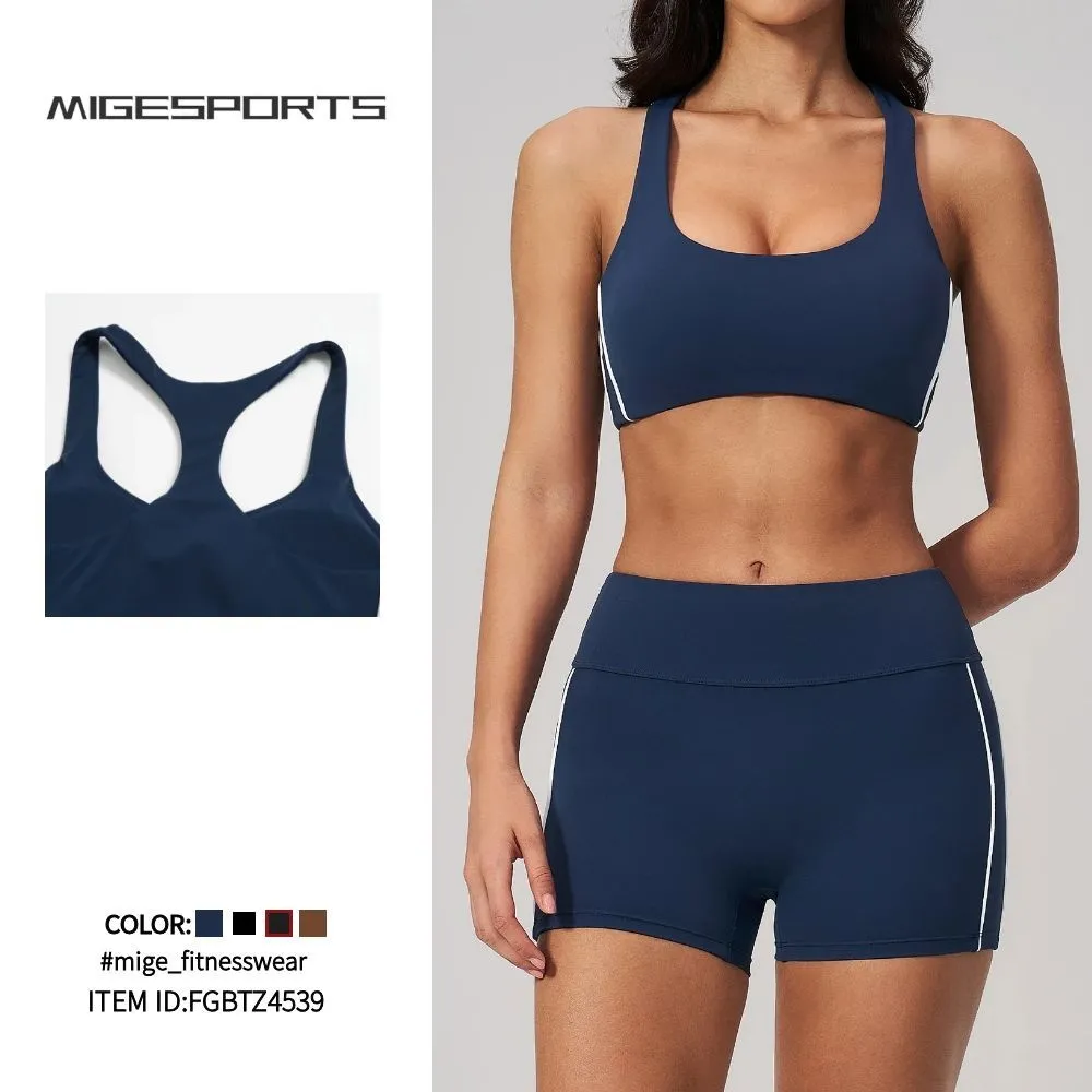 Conjunto deportivo de gimnasio, fitness y yoga: sujetador y shorts para mujer, secado rápido, ropa deportiva para correr al aire libre FGBTZ4539