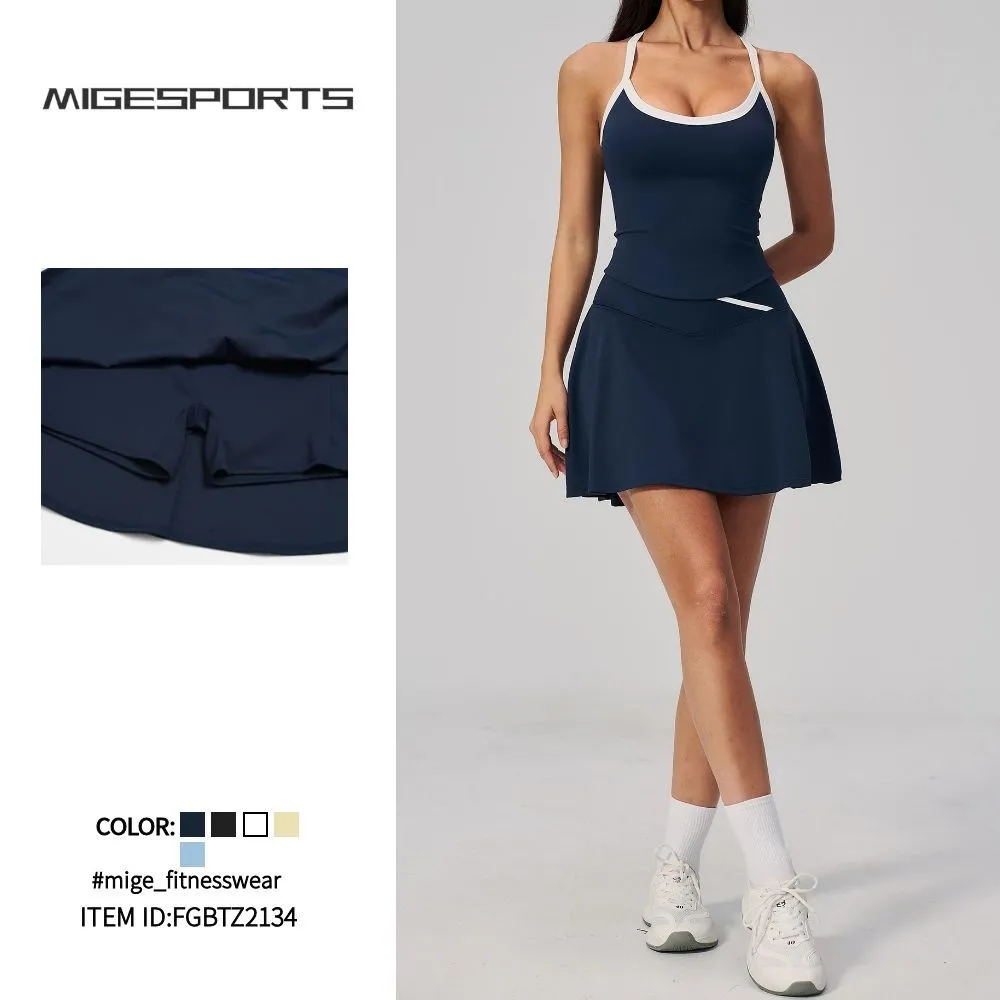 Conjunto de falda deportiva para mujer para entrenamiento al aire libre, correr, yoga, gimnasio, tenis, yoga, FGBTZ2134