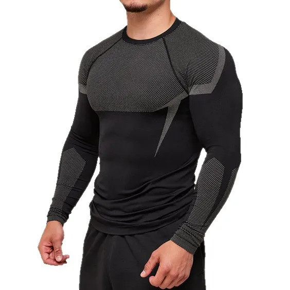 Camiseta de manga larga para correr, entrenamiento, gimnasio, fitness y deportes para hombre EFGBFY-SX-CX10