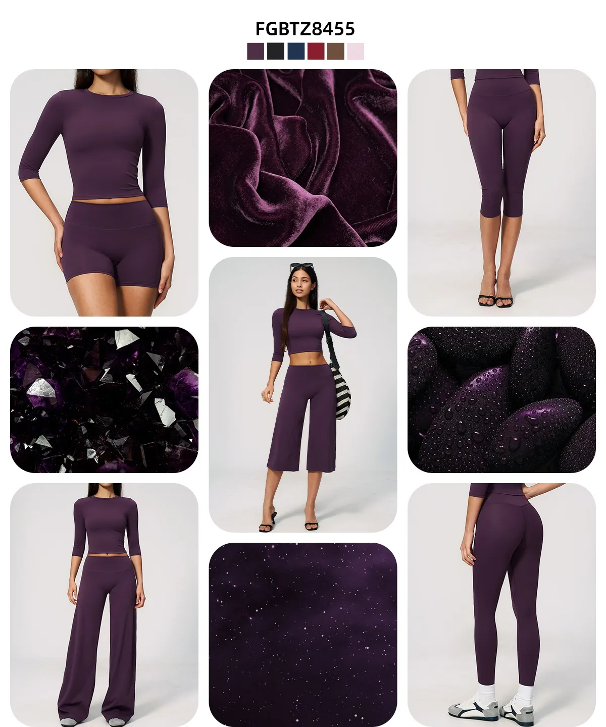 Nuevo Conjunto de Yoga FGBTZ8455 de 6 Piezas
